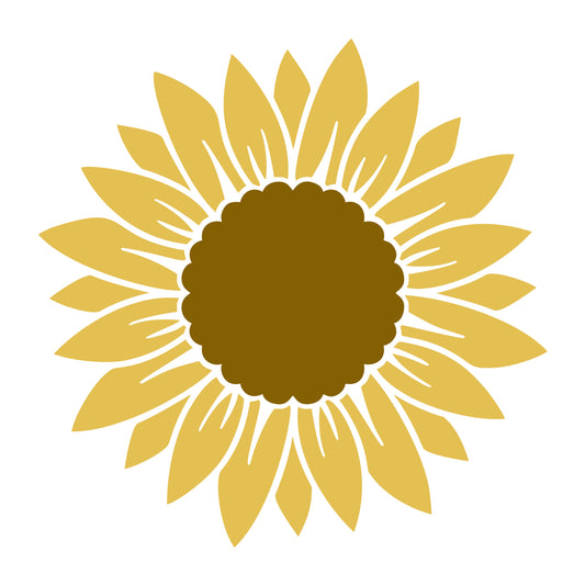 Sunflower SVG design for Cricut, Silhouette, laser cutting, vinyl, sublimation, floral crafts, and DIY projects.