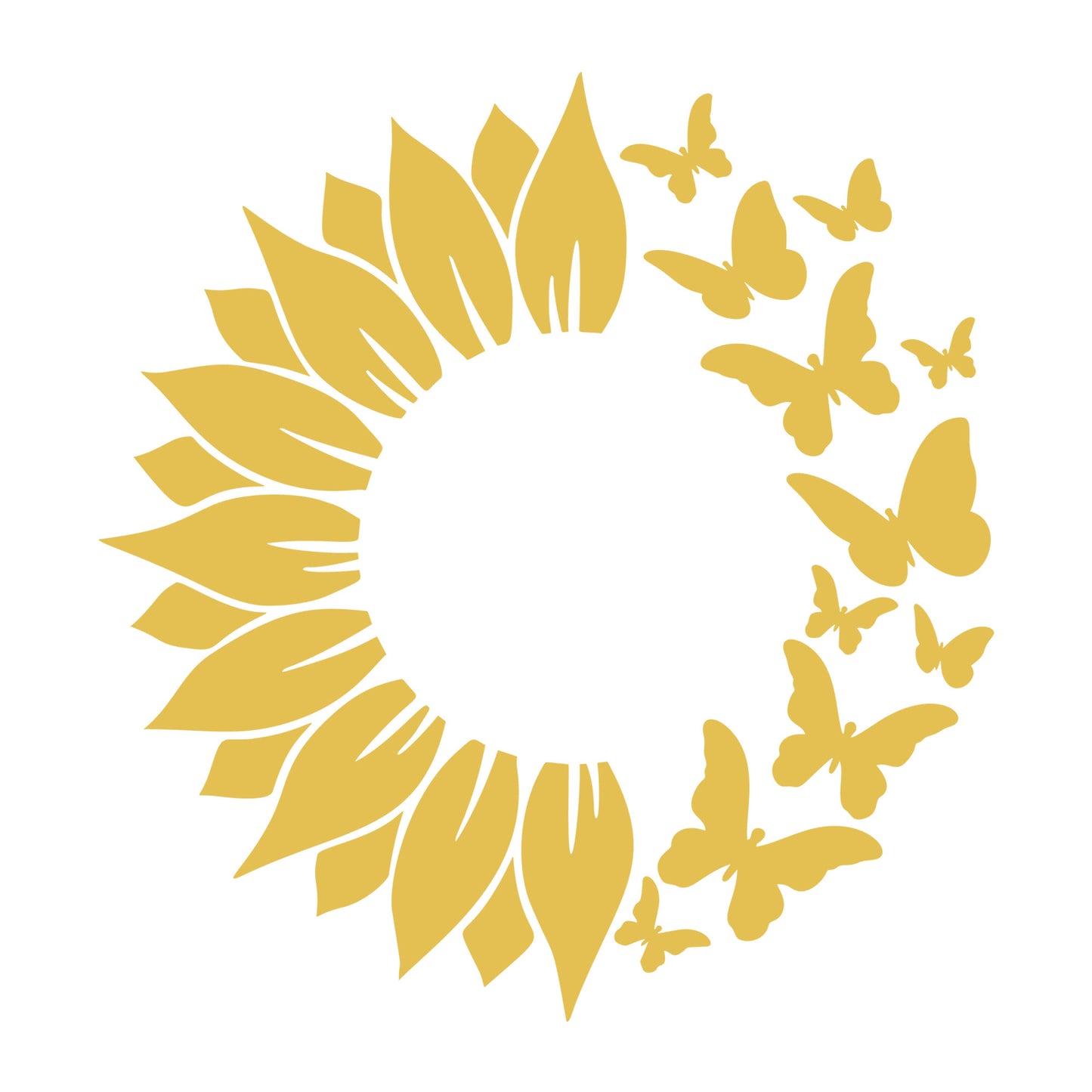 Sunflower SVG design for Cricut, Silhouette, laser cutting, vinyl, sublimation, floral crafts, and DIY projects.