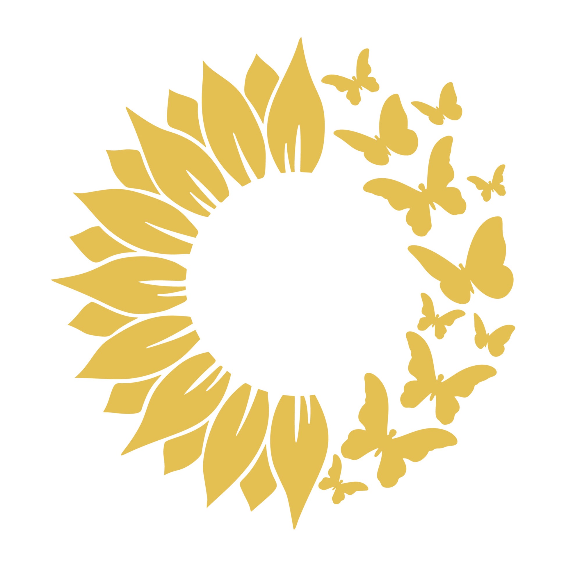 Sunflower SVG design for Cricut, Silhouette, laser cutting, vinyl, sublimation, floral crafts, and DIY projects.