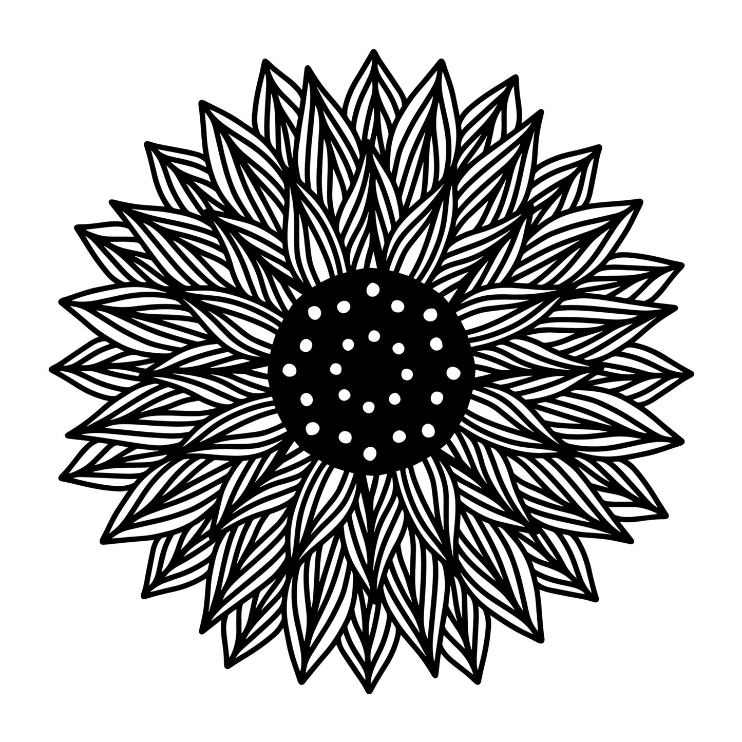 Sunflower Mandala SVG mandala SVG design for Cricut, Silhouette, laser cutting, vinyl, sublimation, decals, shirts, and DIY craft projects.