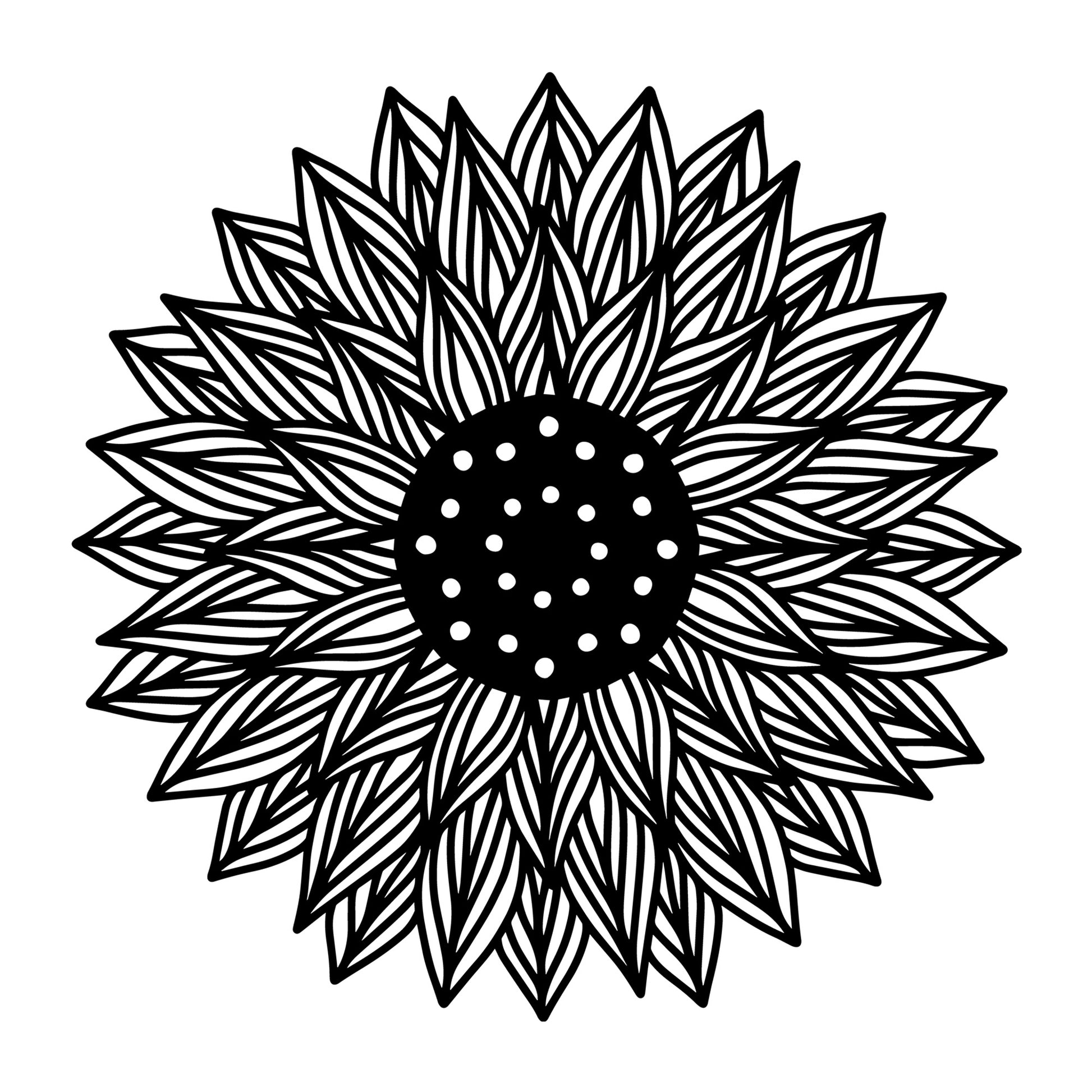 Sunflower Mandala SVG mandala SVG design for Cricut, Silhouette, laser cutting, vinyl, sublimation, decals, shirts, and DIY craft projects.