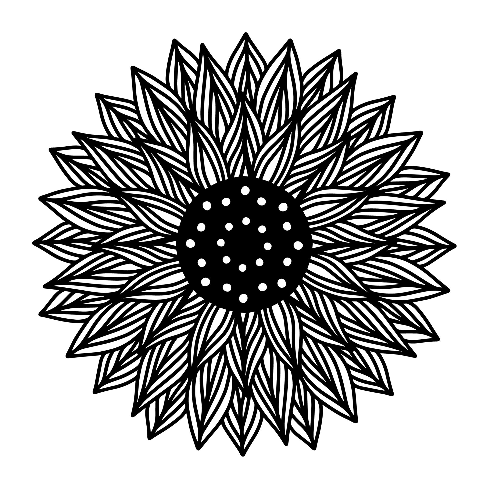 Sunflower Mandala SVG mandala SVG design for Cricut, Silhouette, laser cutting, vinyl, sublimation, decals, shirts, and DIY craft projects.