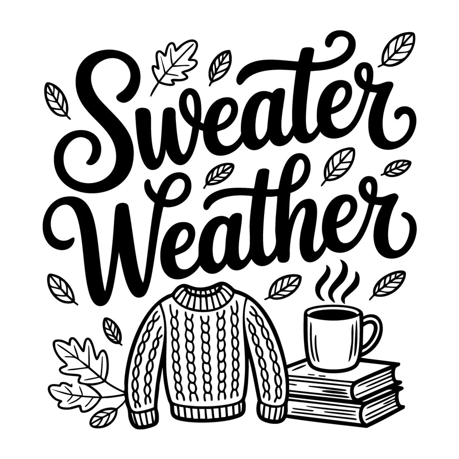 Sweater Weather Books SVG