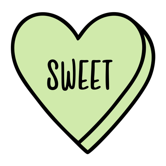 Sweet SVG design for Cricut, Silhouette, laser cutting, vinyl, sublimation, Valentine conversation hearts, and craft projects.