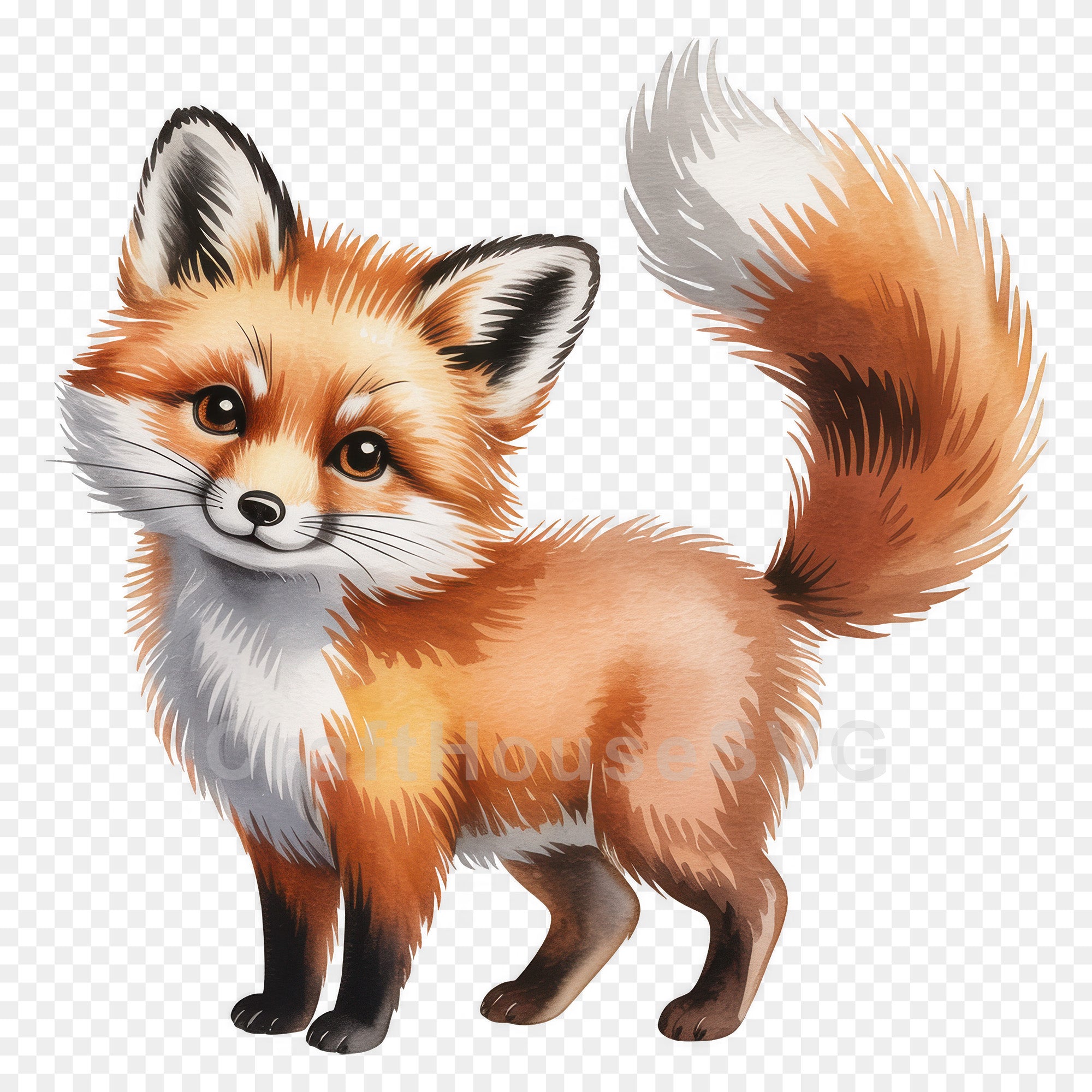 Sweet Baby Fox PNG Clip Art Sublimation