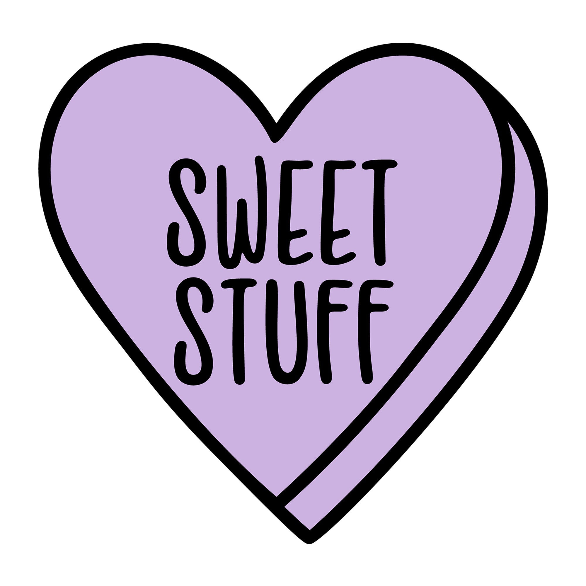 Sweet Stuff SVG design for Cricut, Silhouette, laser cutting, vinyl, sublimation, Valentine conversation hearts, and craft projects.