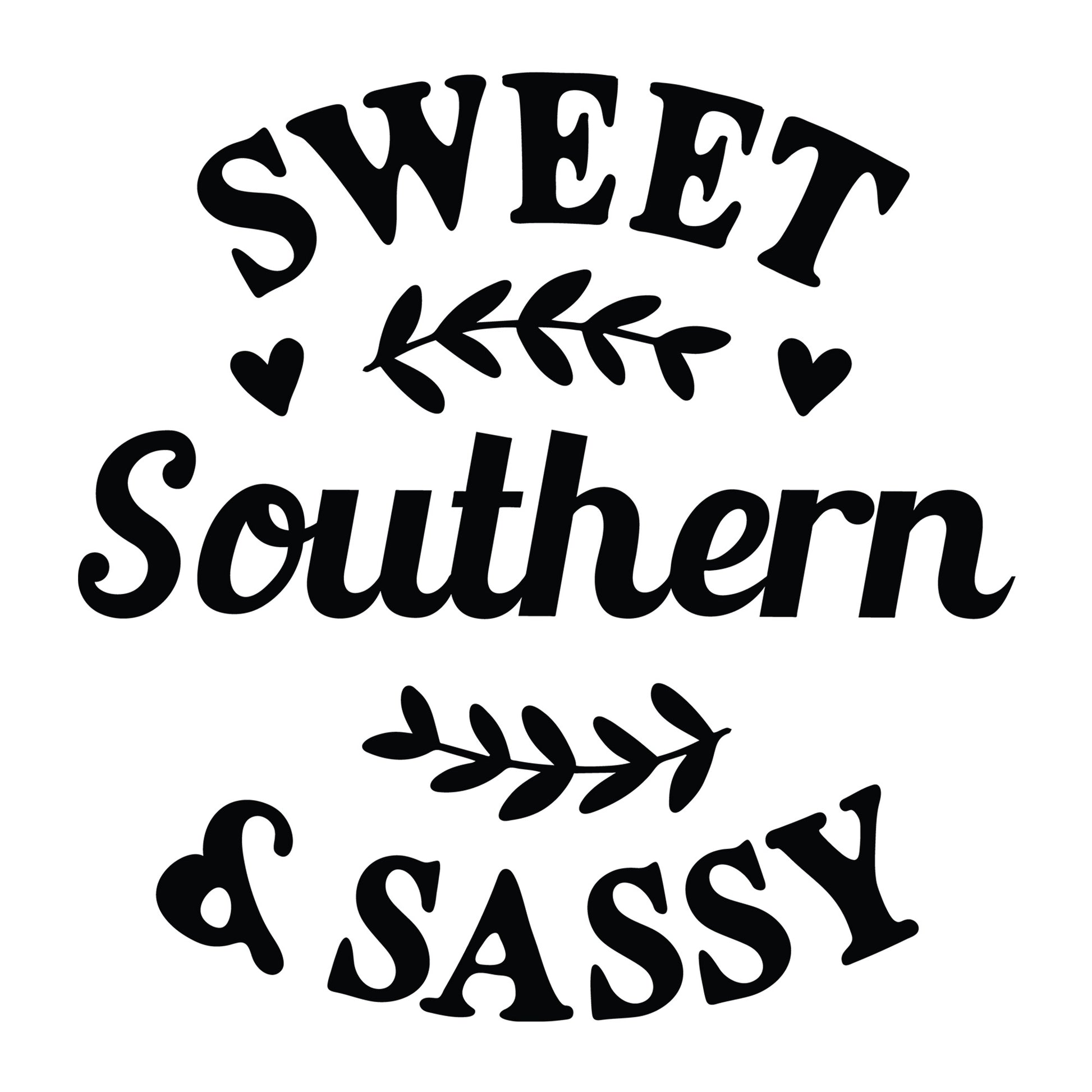 Sweet Southern Sassy SVG design for Cricut, Silhouette, laser cutting, vinyl, sublimation, shirts, decals, mugs, and DIY craft projects.