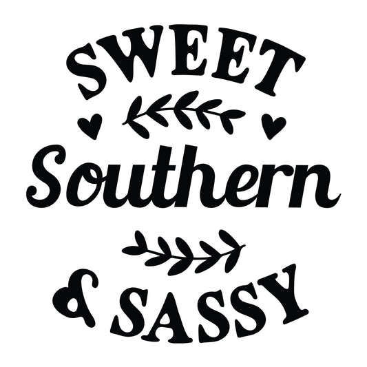 Sweet Southern Sassy SVG design for Cricut, Silhouette, laser cutting, vinyl, sublimation, shirts, decals, mugs, and DIY craft projects.
