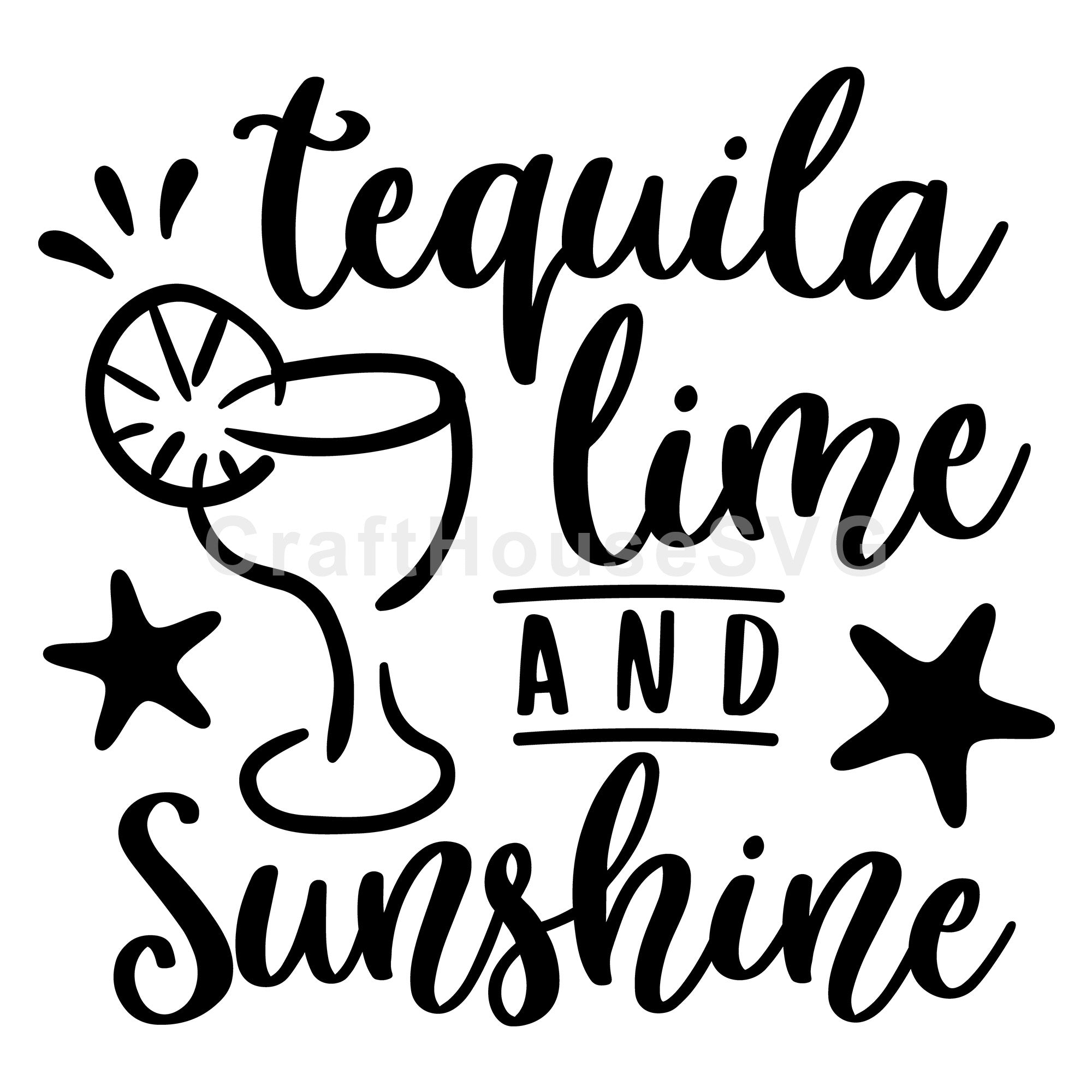 Tequila lime and sunshine SVG | M48F | A Summer SVG cut file