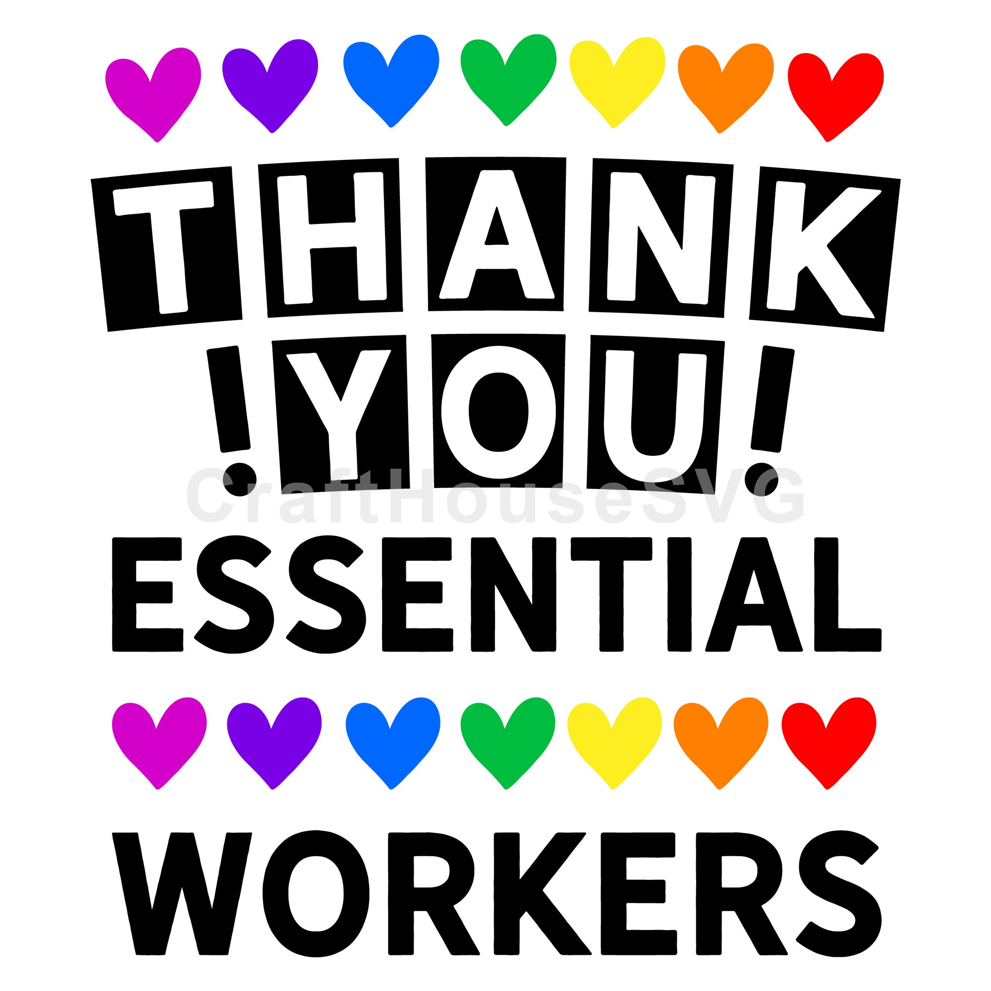 Thank you essential workers SVG