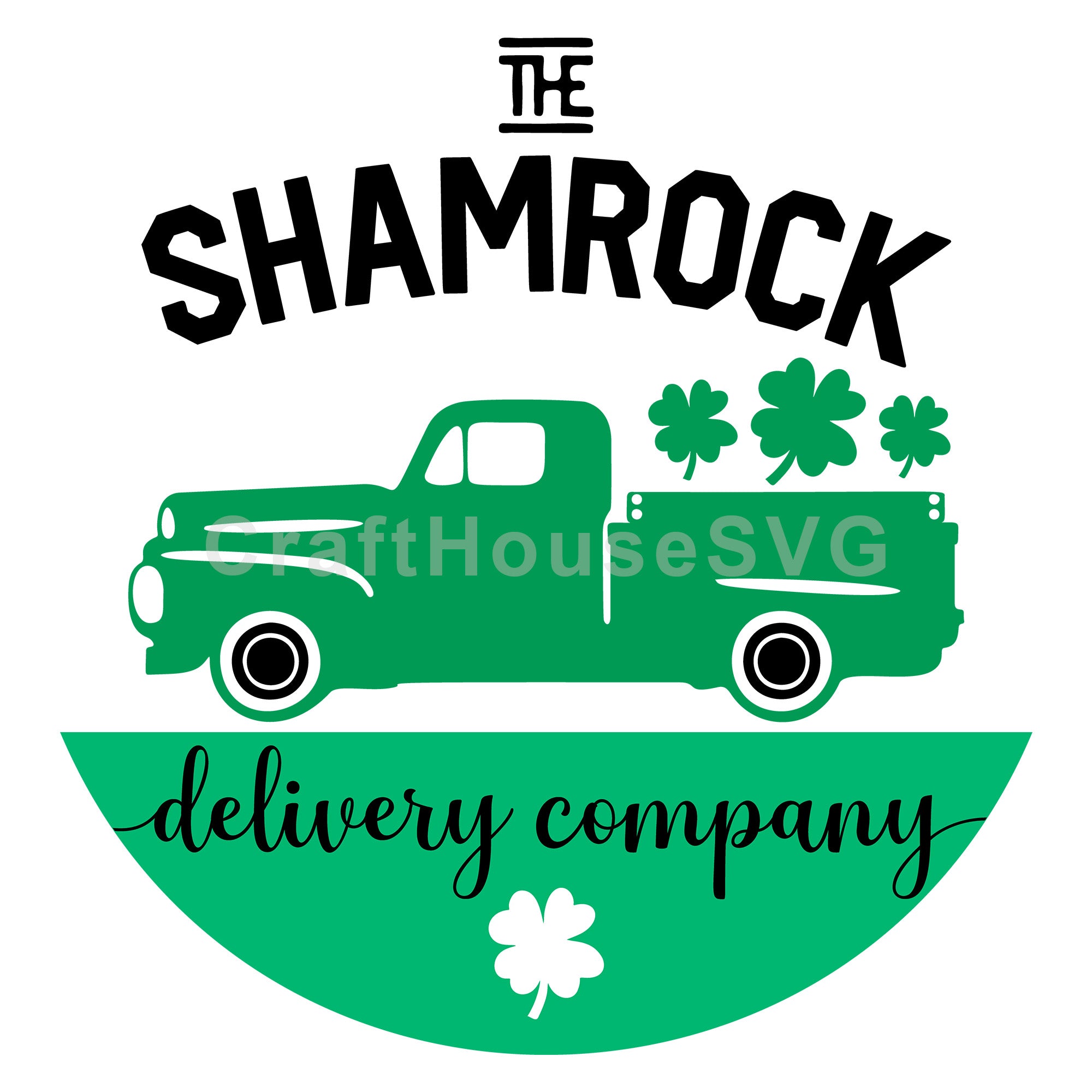 The Shamrock Delivery Company St. Patrick's Day Round Sign SVG