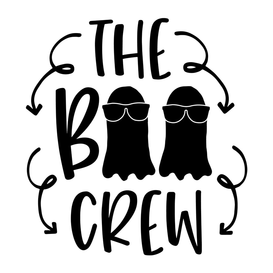 The Boo Crew SVG for Cricut, Silhouette, laser cutting, vinyl, sublimation, Halloween shirts, signs, decals, mugs, and DIY craft projects.