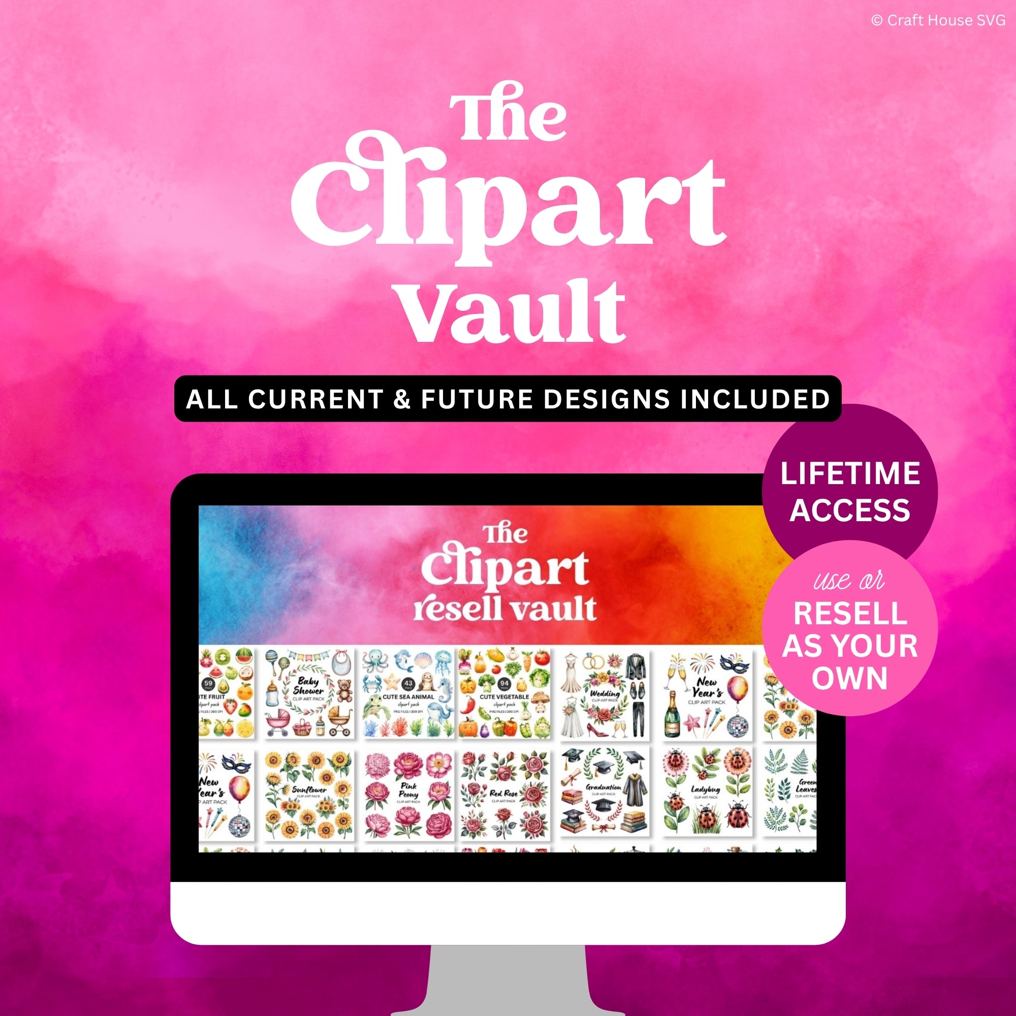 The Clipart Vault Lifetime Access - Craft House SVG