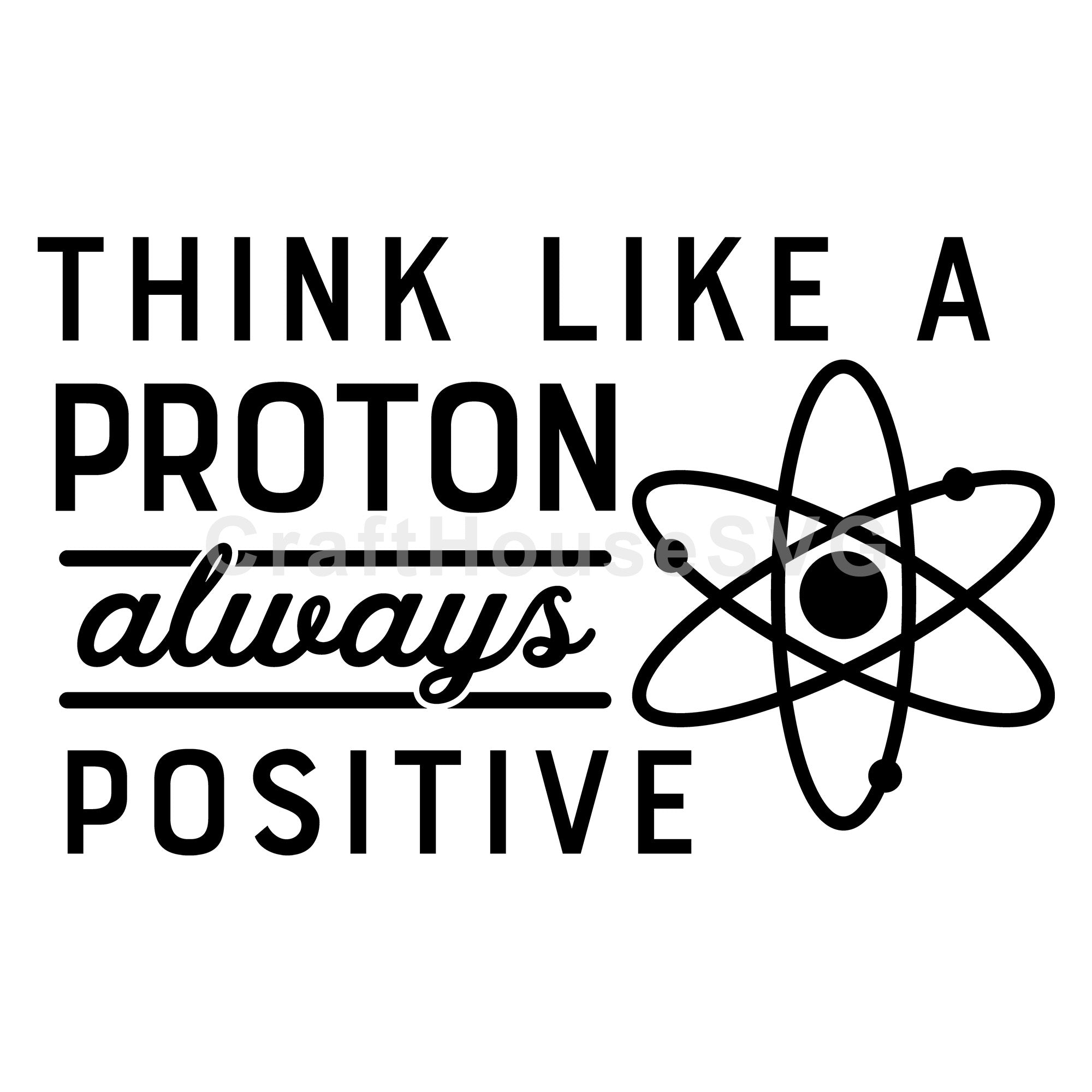 Think like a proton always positive SVG