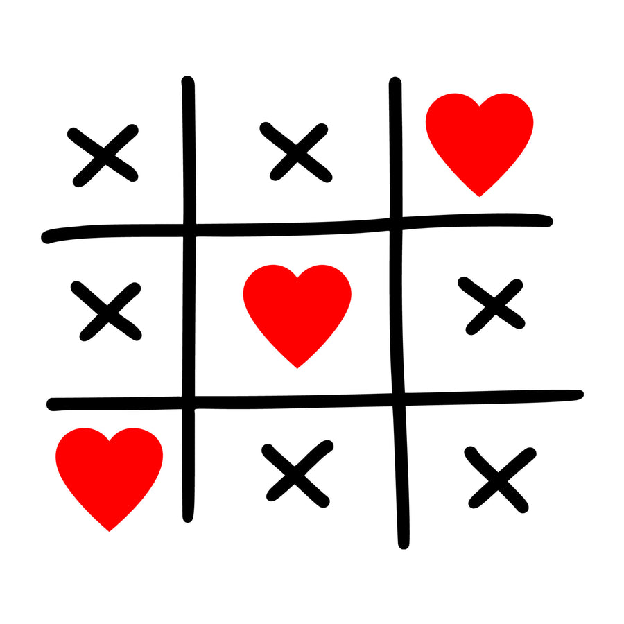 Tic Tac Toe SVG design for Cricut, Silhouette, laser cutting, vinyl, sublimation, Valentine crafts, and DIY projects.