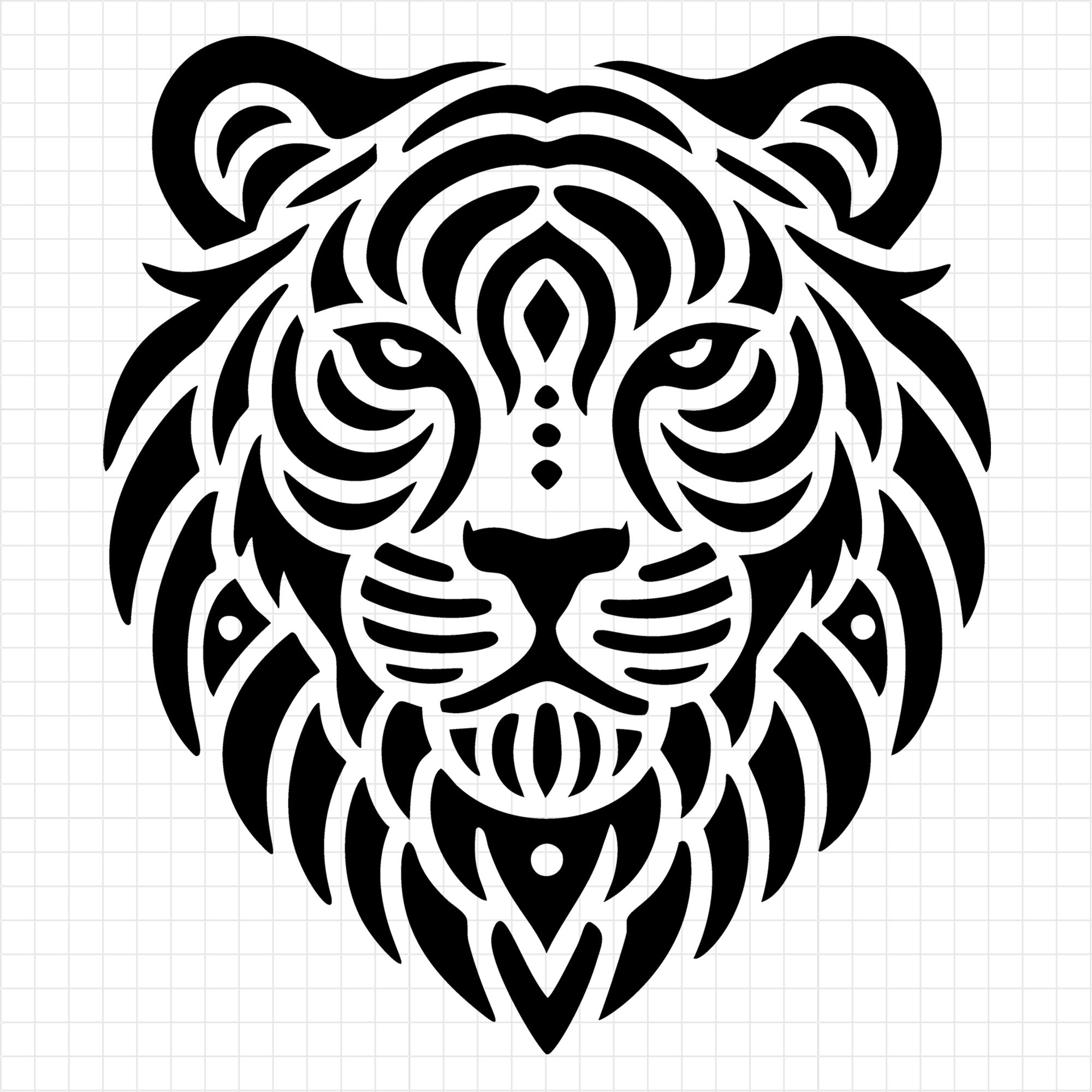 Tiger Head Silhouette SVG