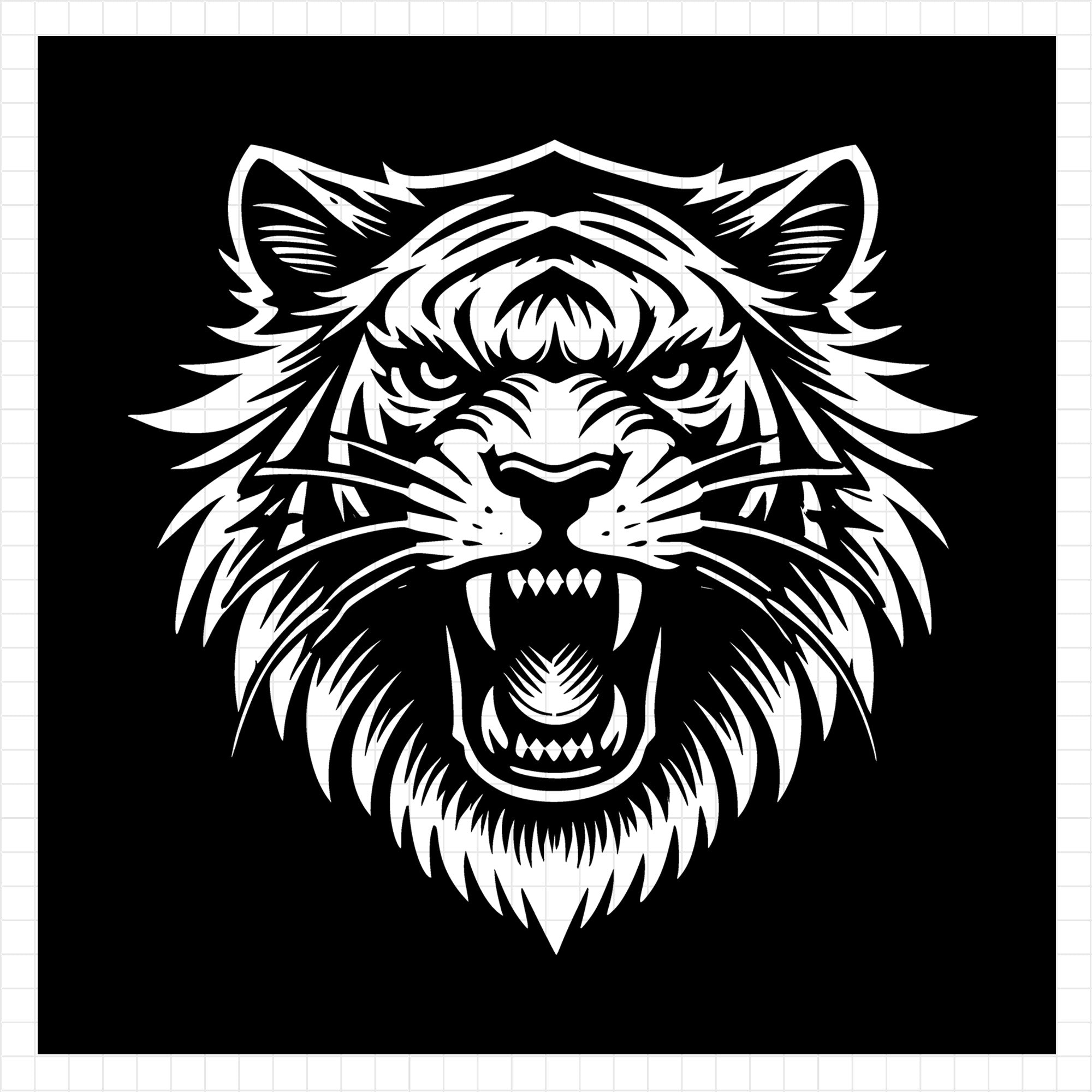 Tiger Silhouette Showcasing Strength SVG