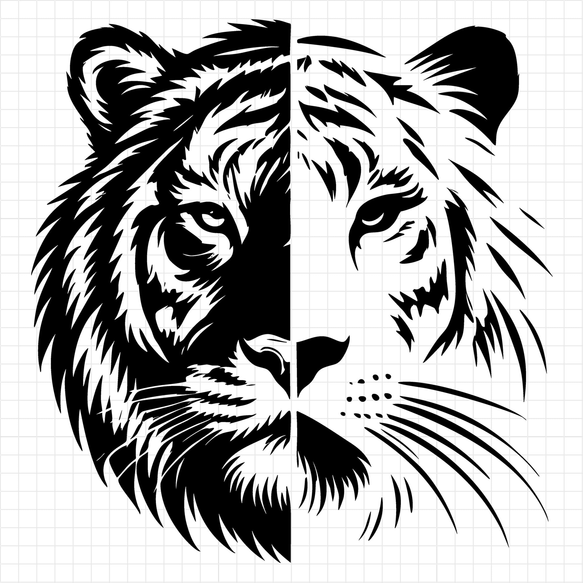 Tiger Silhouette With Bold Features SVG