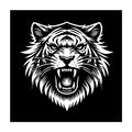 Tiger Silhouette Showcasing Strength SVG design for Cricut, Silhouette, laser cutting, vinyl, sublimation, and craft projects.