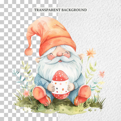 Watercolor Easter Gnome Sublimation Bundle Clip Art PNG