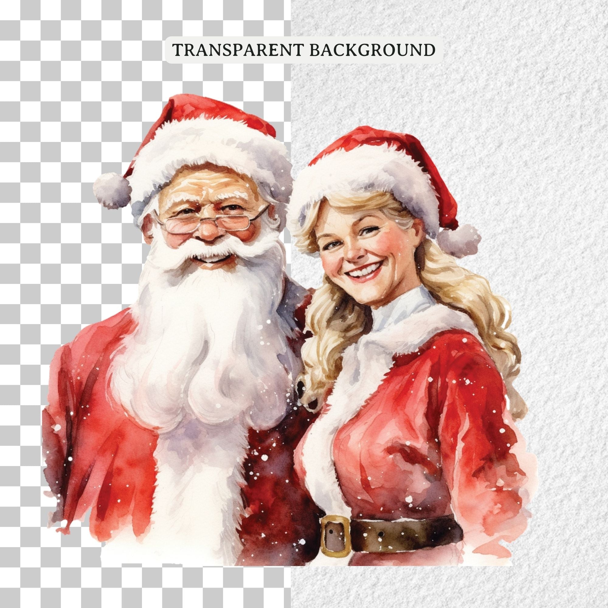 Santa and Mrs Claus Sublimation Bundle Christmas Clipart Designs PNG