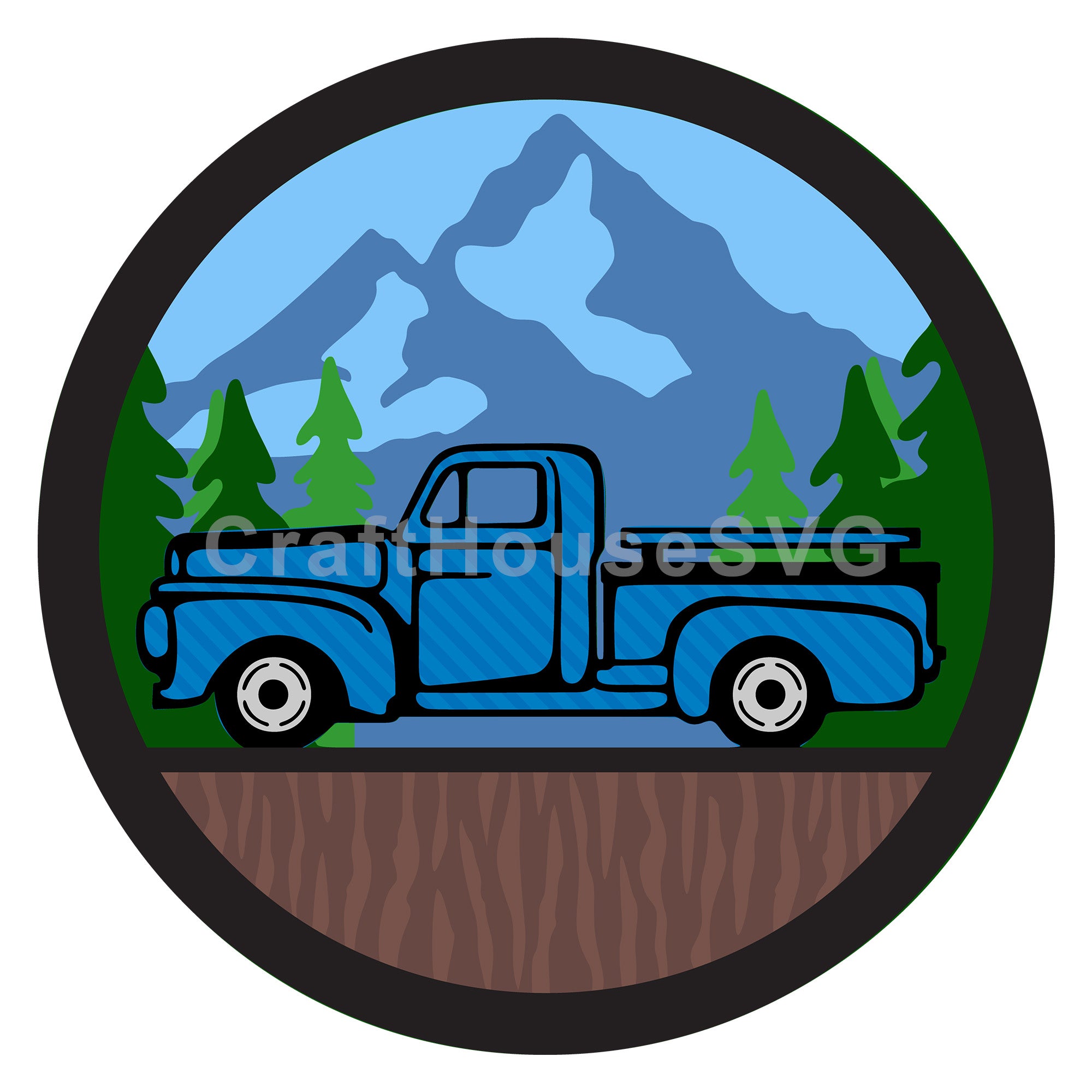 3D Truck Layered SVG