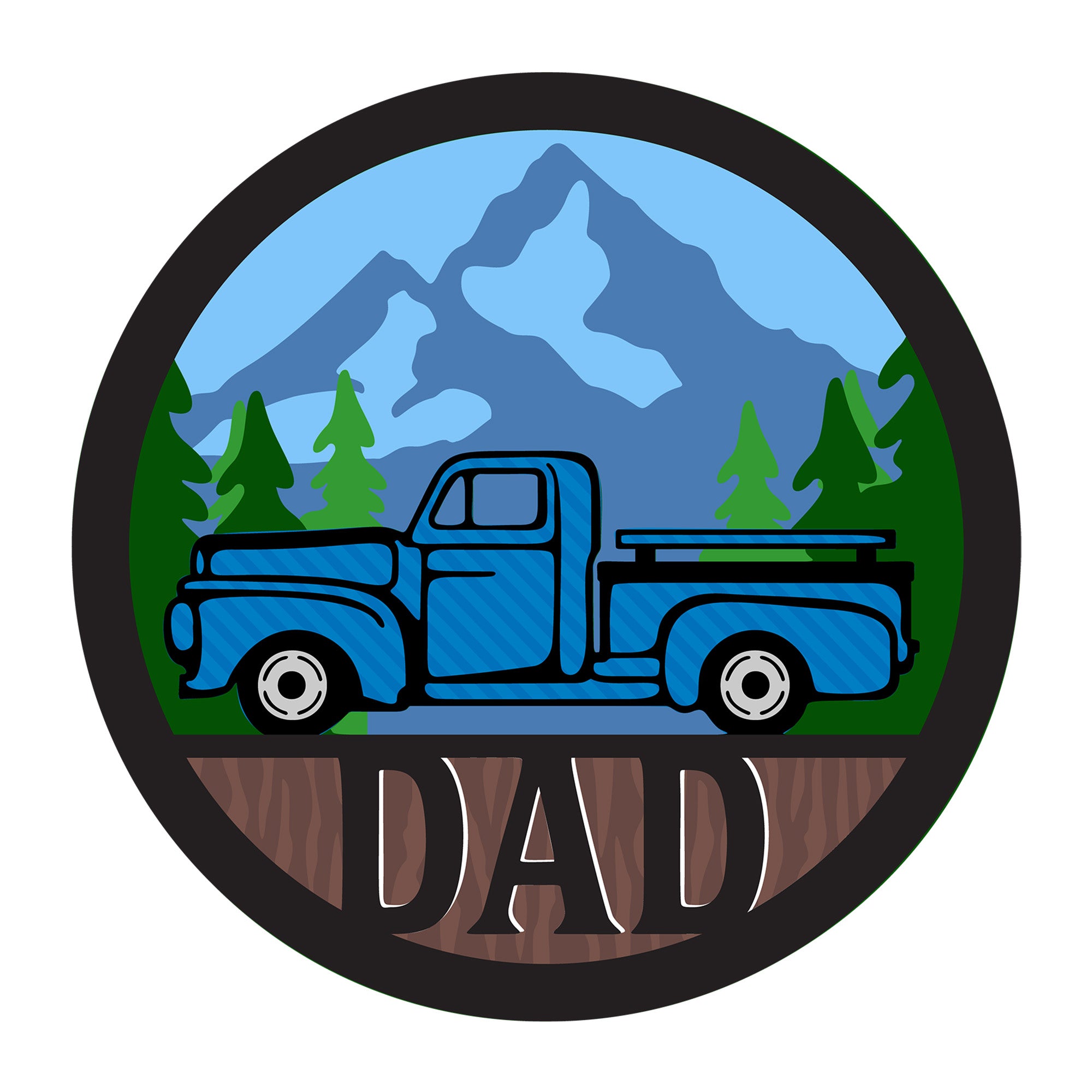 Truck 3D Dad SVG design for Cricut, Silhouette, laser cutting, vinyl, sublimation, vehicles, and dad craft projects.
