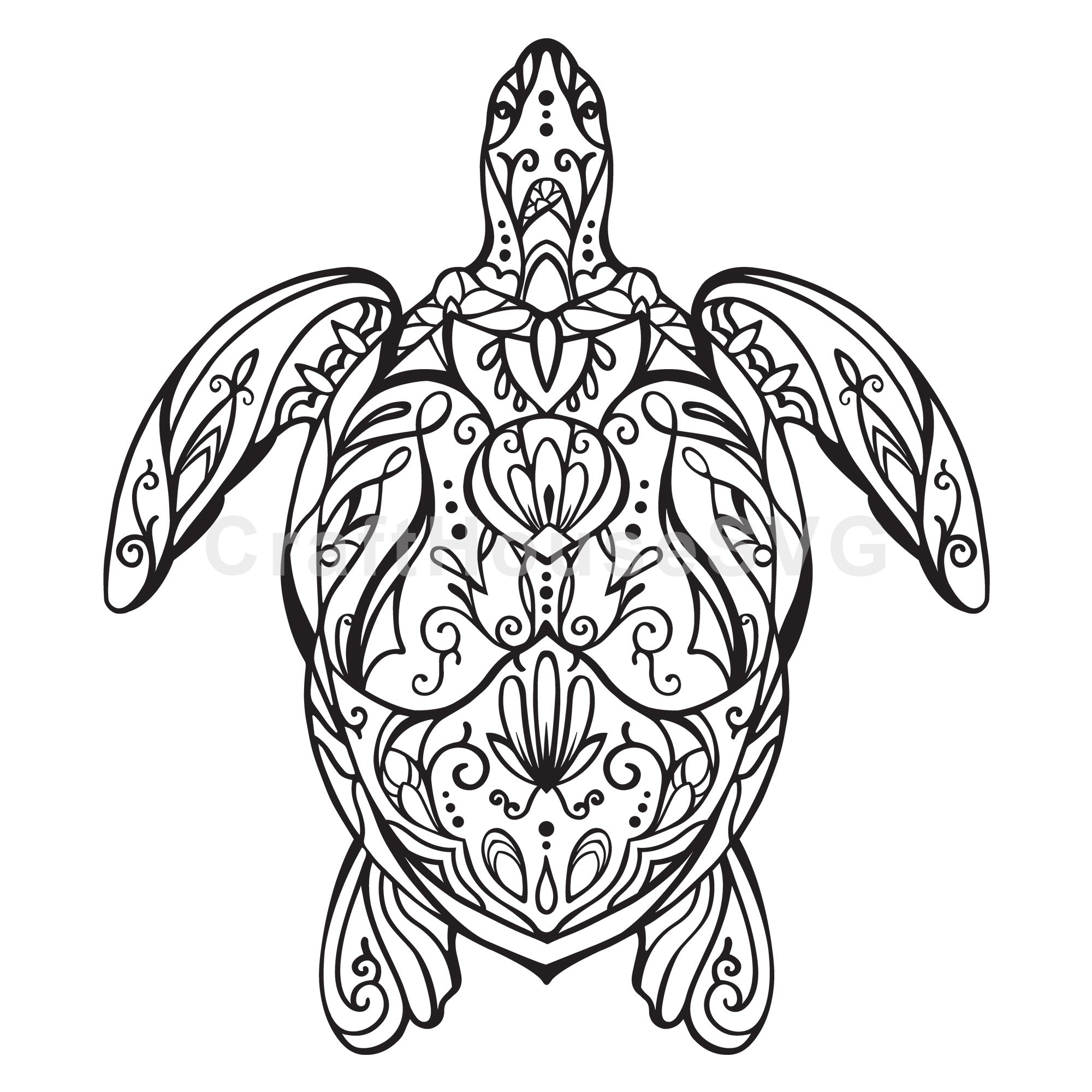 Sea Turtle Mandala SVG