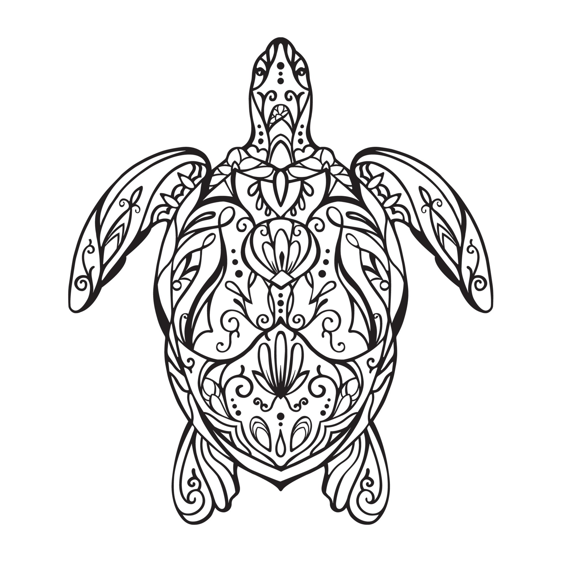 Turtle Mandala SVG mandala SVG design for Cricut, Silhouette, laser cutting, vinyl, sublimation, decals, shirts, and DIY craft projects.