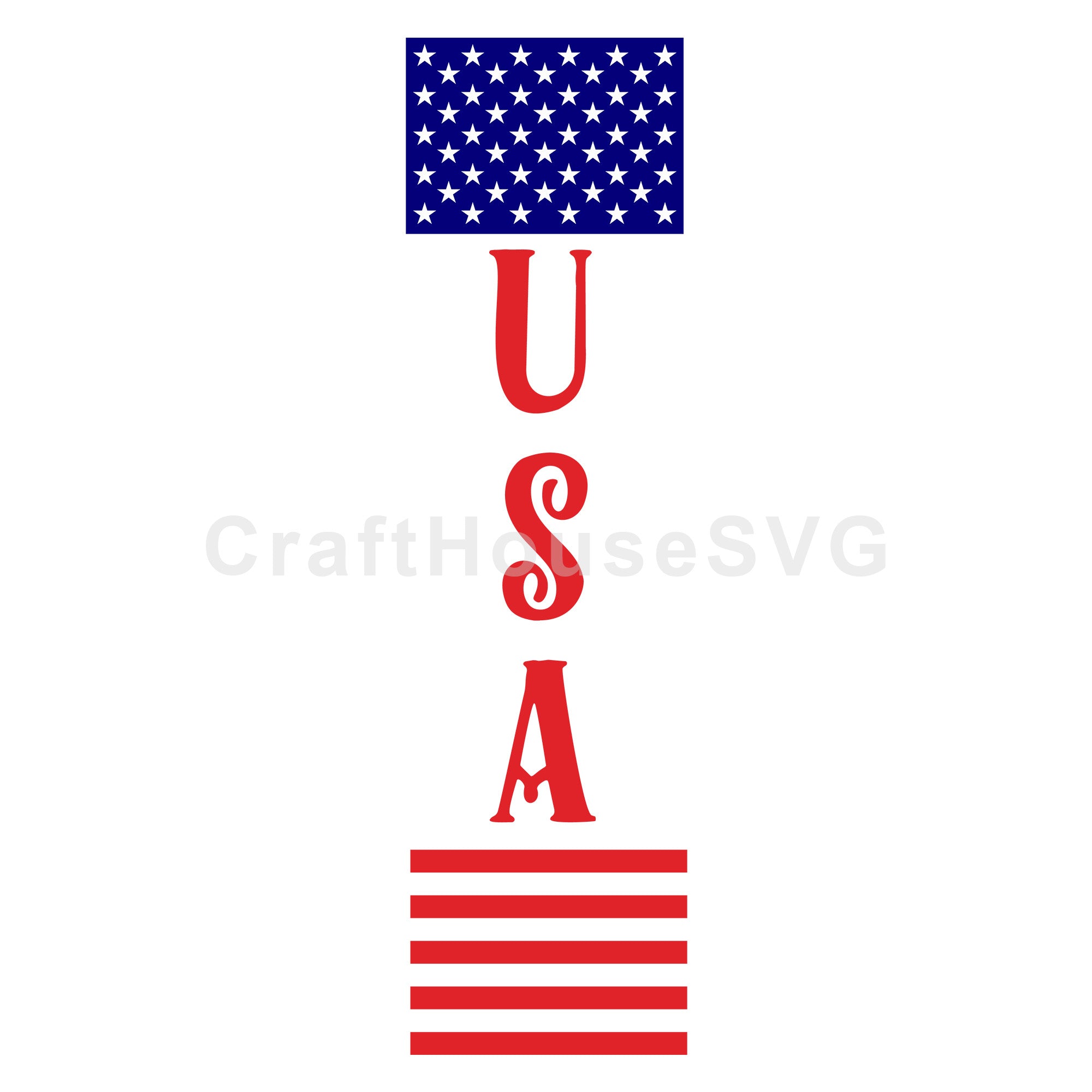 USA SVG 4th of July Vertical Sign