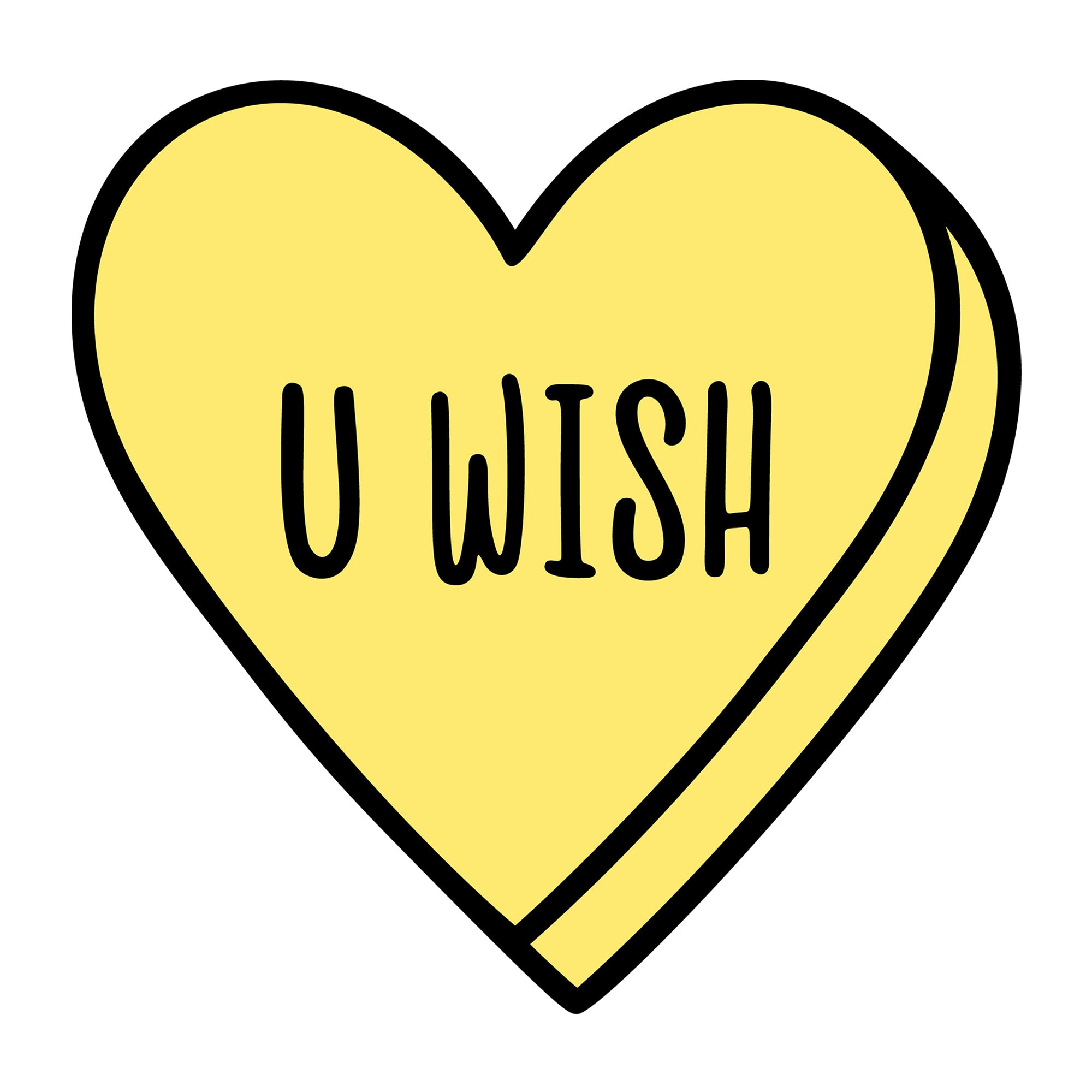 U Wish SVG design for Cricut, Silhouette, laser cutting, vinyl, sublimation, Valentine conversation hearts, and craft projects.