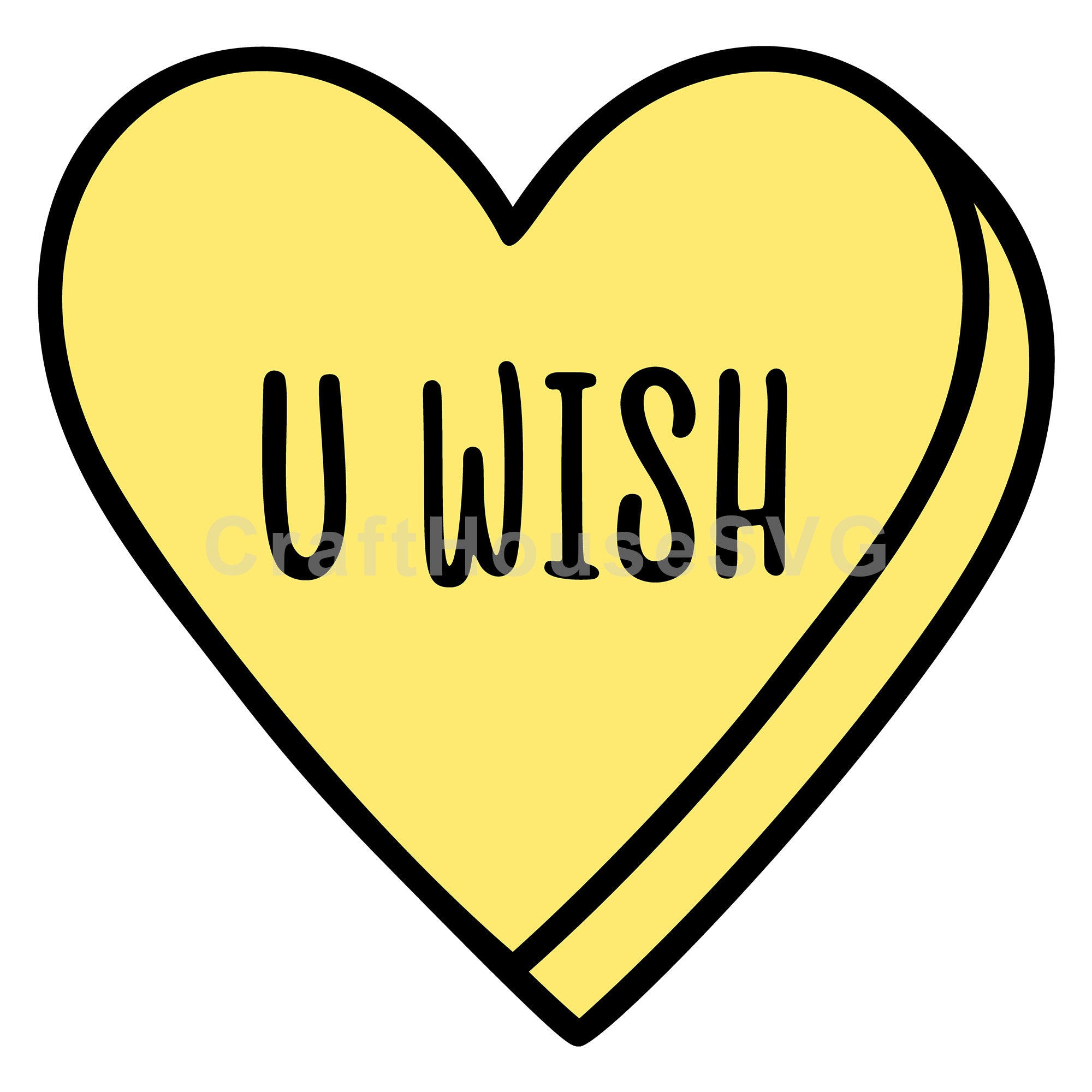 U Wish Conversation Heart SVG