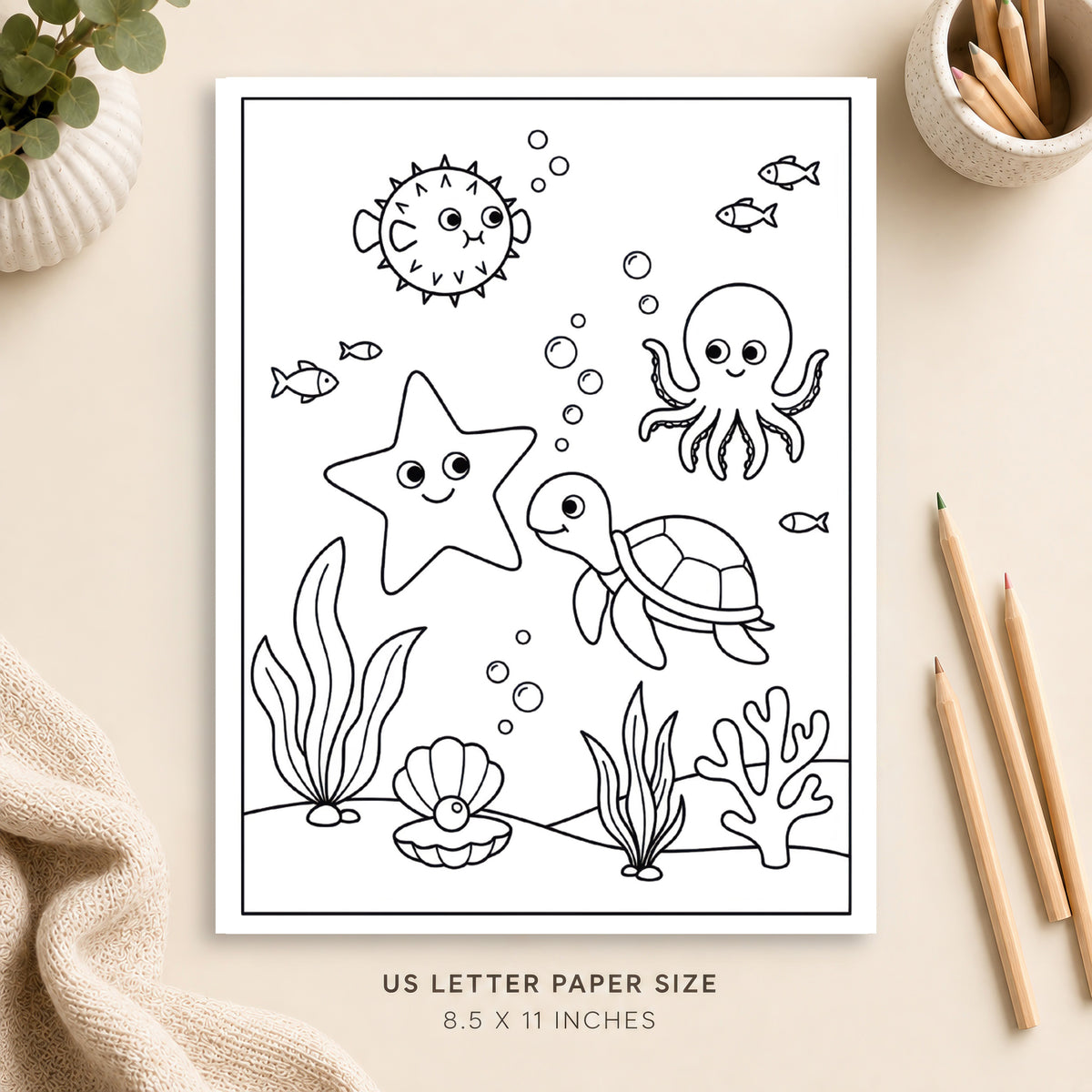 Under the Sea Coloring Page 1