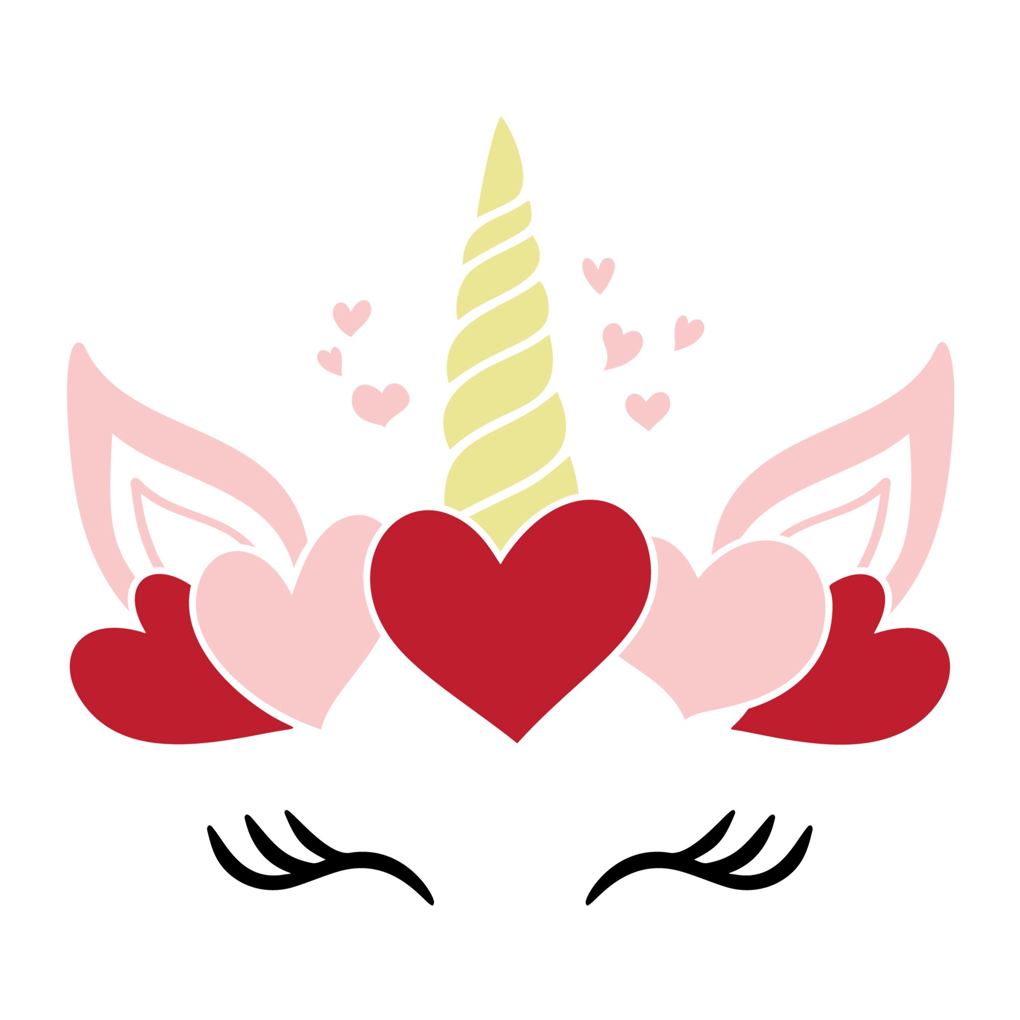 Unicorn SVG design for Cricut, Silhouette, laser cutting, vinyl, sublimation, Valentine kids crafts, and shirts.