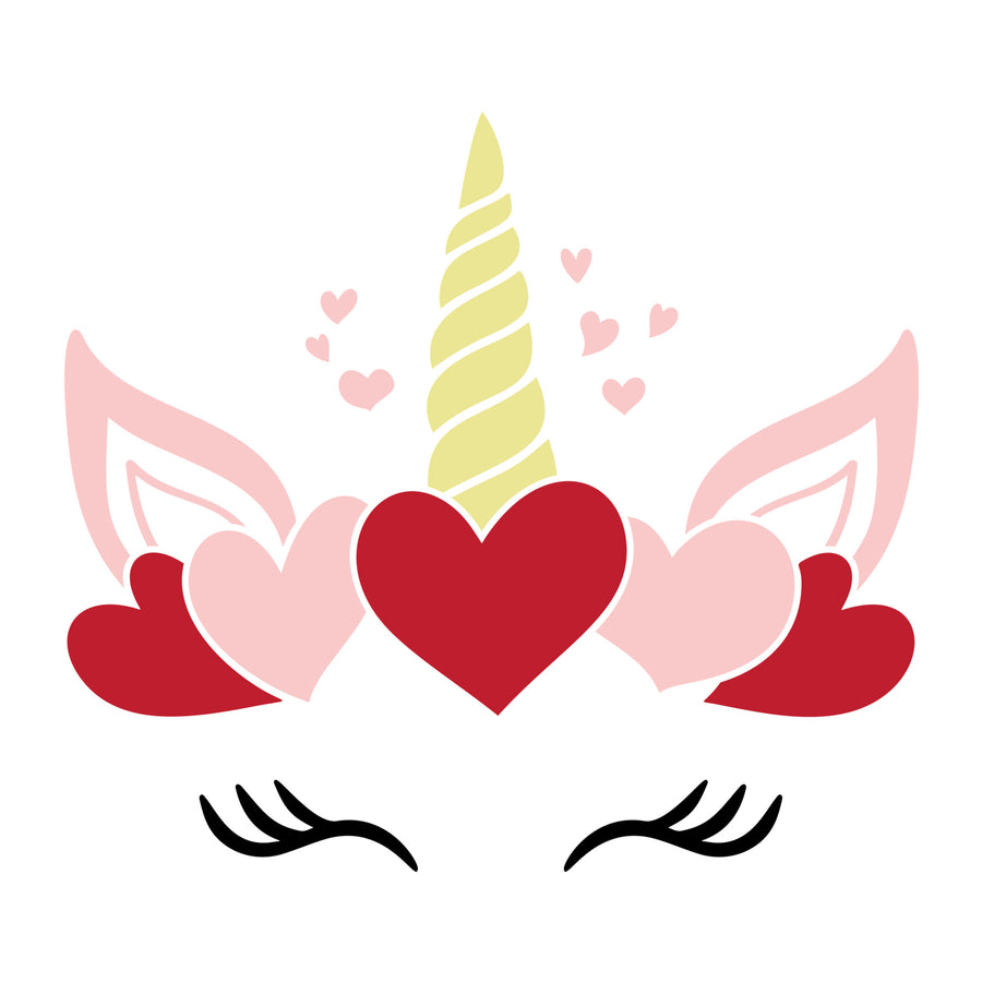 Unicorn SVG design for Cricut, Silhouette, laser cutting, vinyl, sublimation, Valentine kids crafts, and shirts.