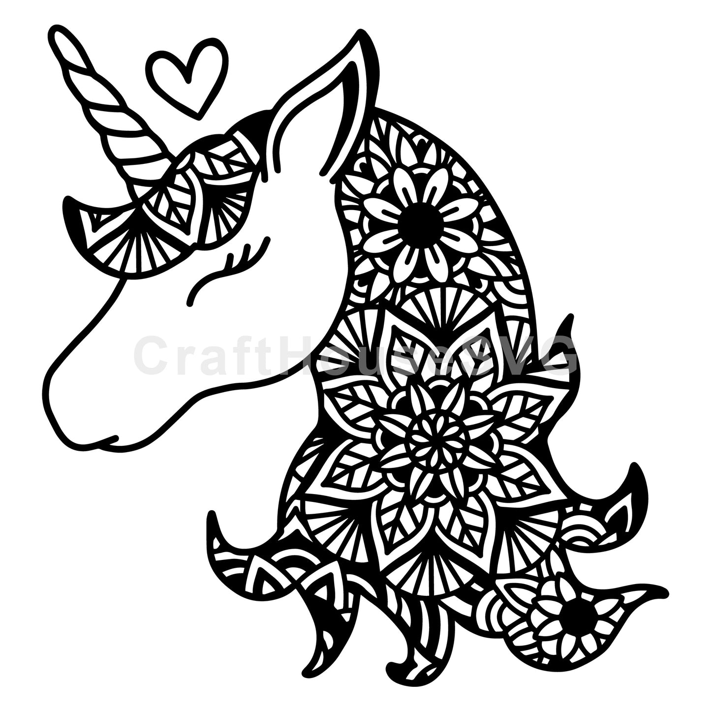 Unicorn Mandala SVG