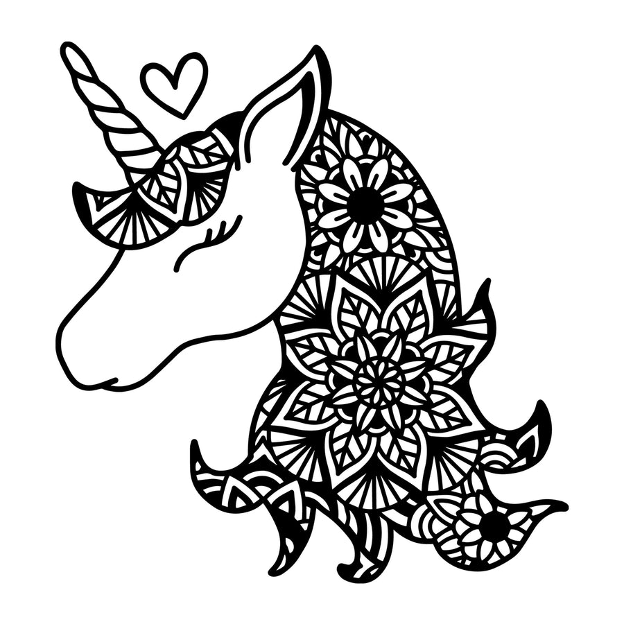 Unicorn Mandala SVG mandala SVG design for Cricut, Silhouette, laser cutting, vinyl, sublimation, decals, shirts, and DIY craft projects.