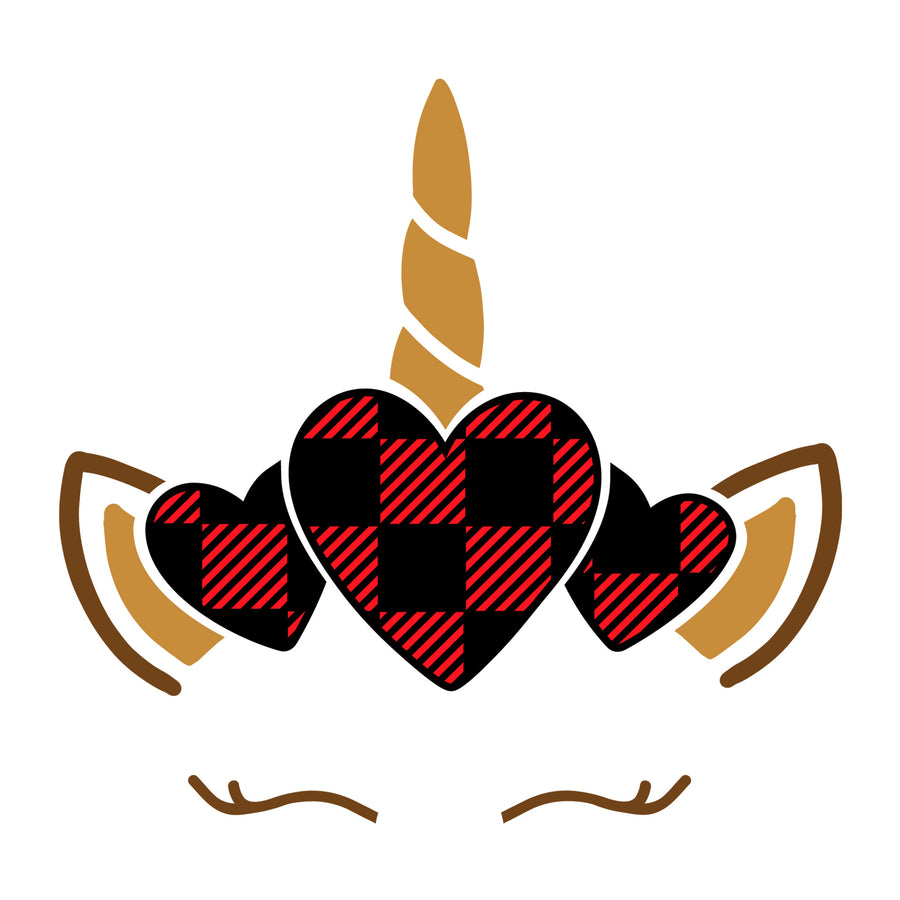 Unicorn heart plaid SVG