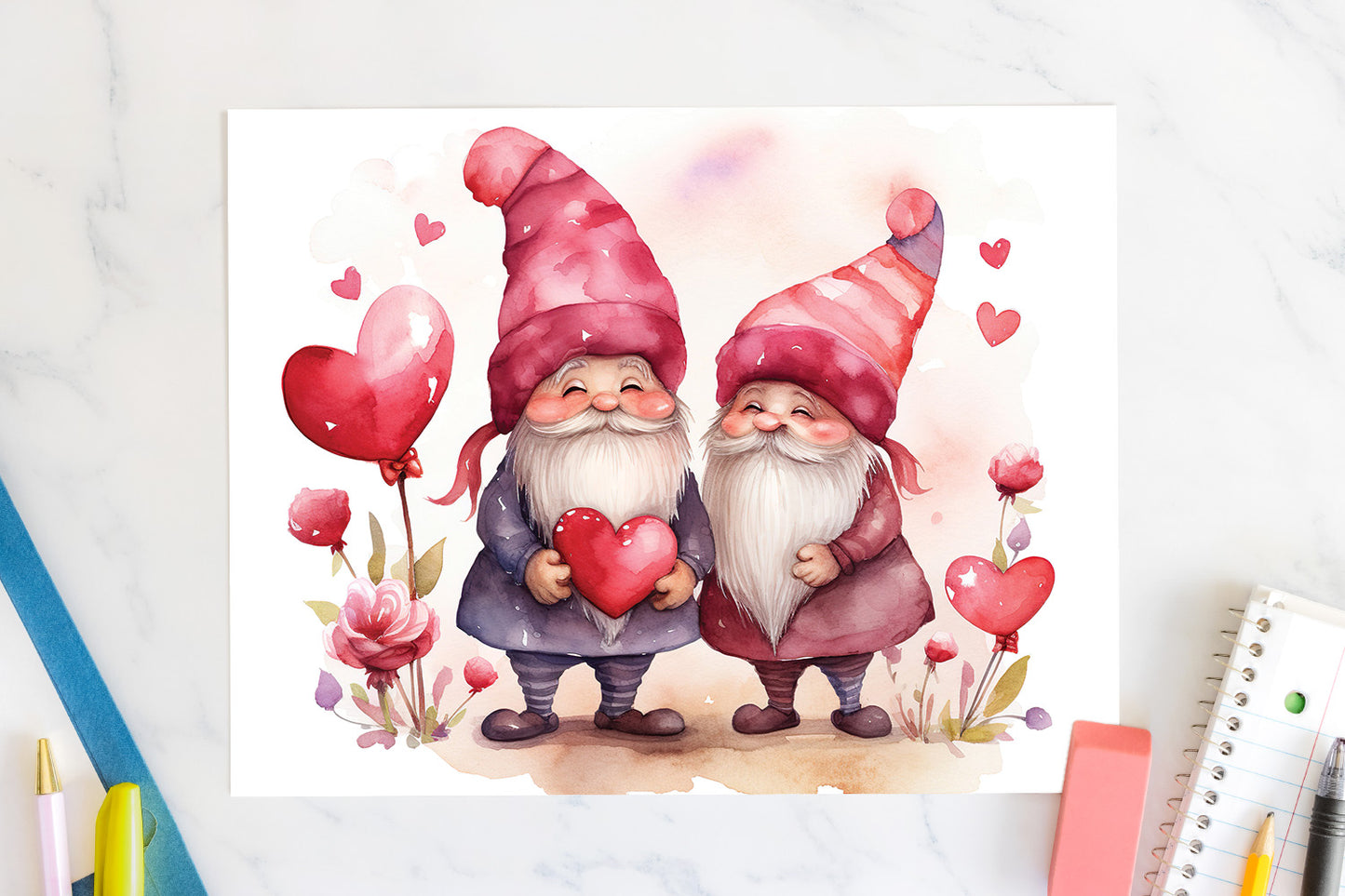 FREE Gnome 20oz Tumbler Wrap Sublimation Design Valentine's Day PNG