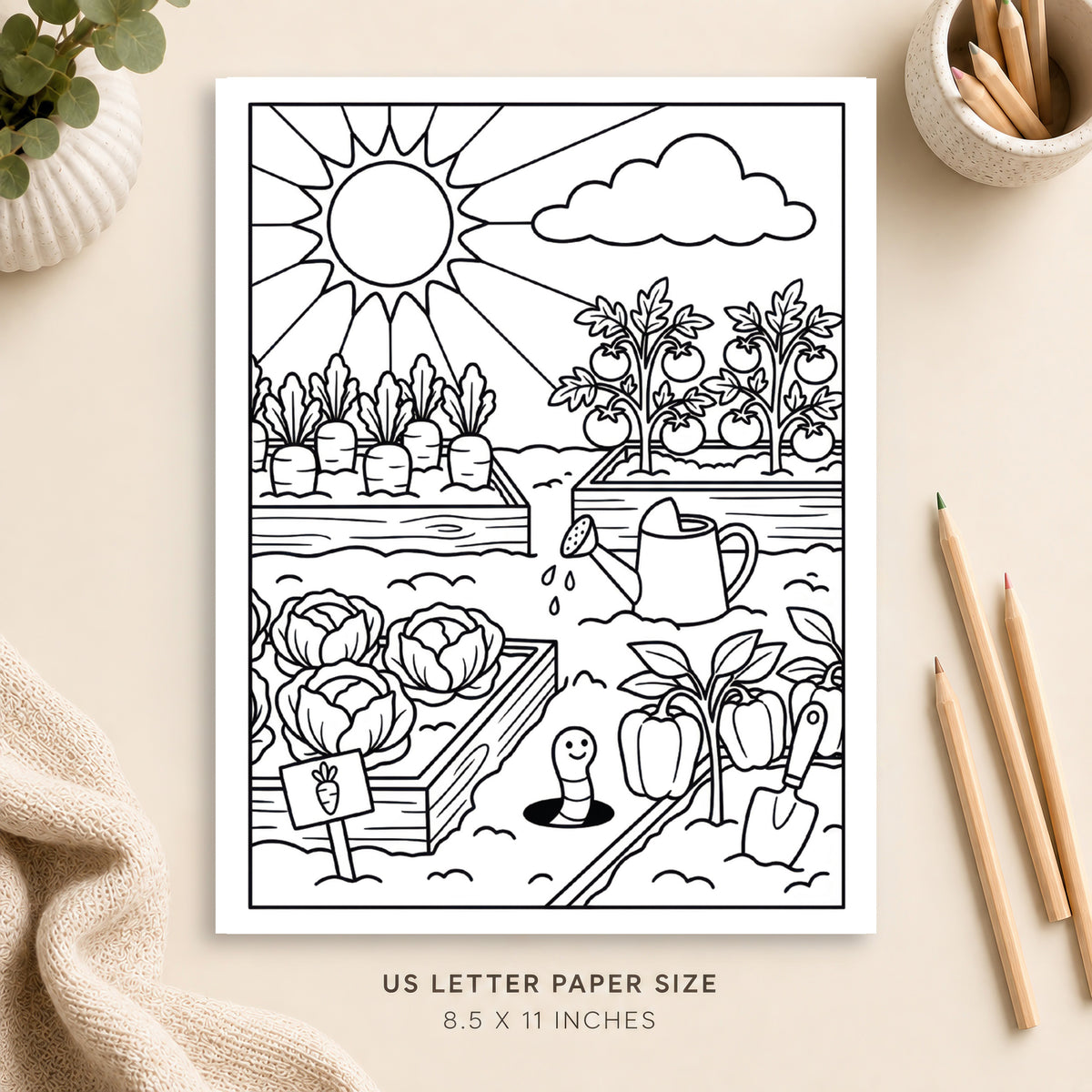 Vegetable Garden Coloring Page 1