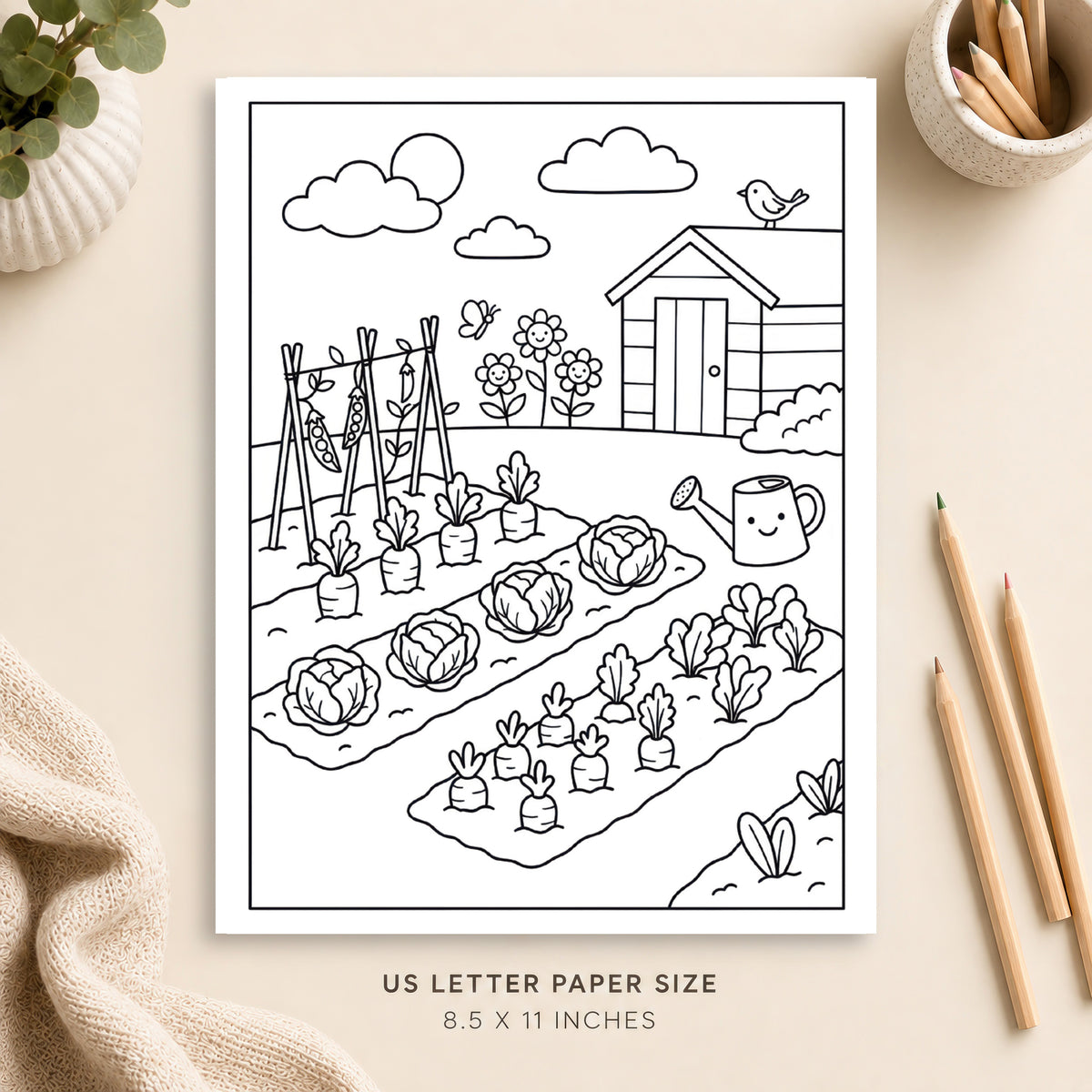 Vegetable Garden Coloring Page 2