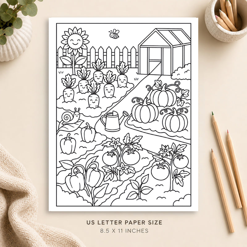 Vegetable Garden Coloring Page 3