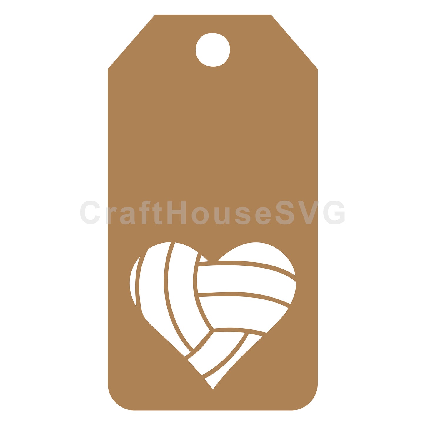 Volleyball Heart Gift Tag SVG