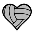 Volleyball Heart SVG design for Cricut, Silhouette, laser cutting, vinyl, sublimation, and sports craft projects.