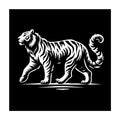 Walking Tiger Silhouette SVG design for Cricut, Silhouette, laser cutting, vinyl, sublimation, and craft projects.
