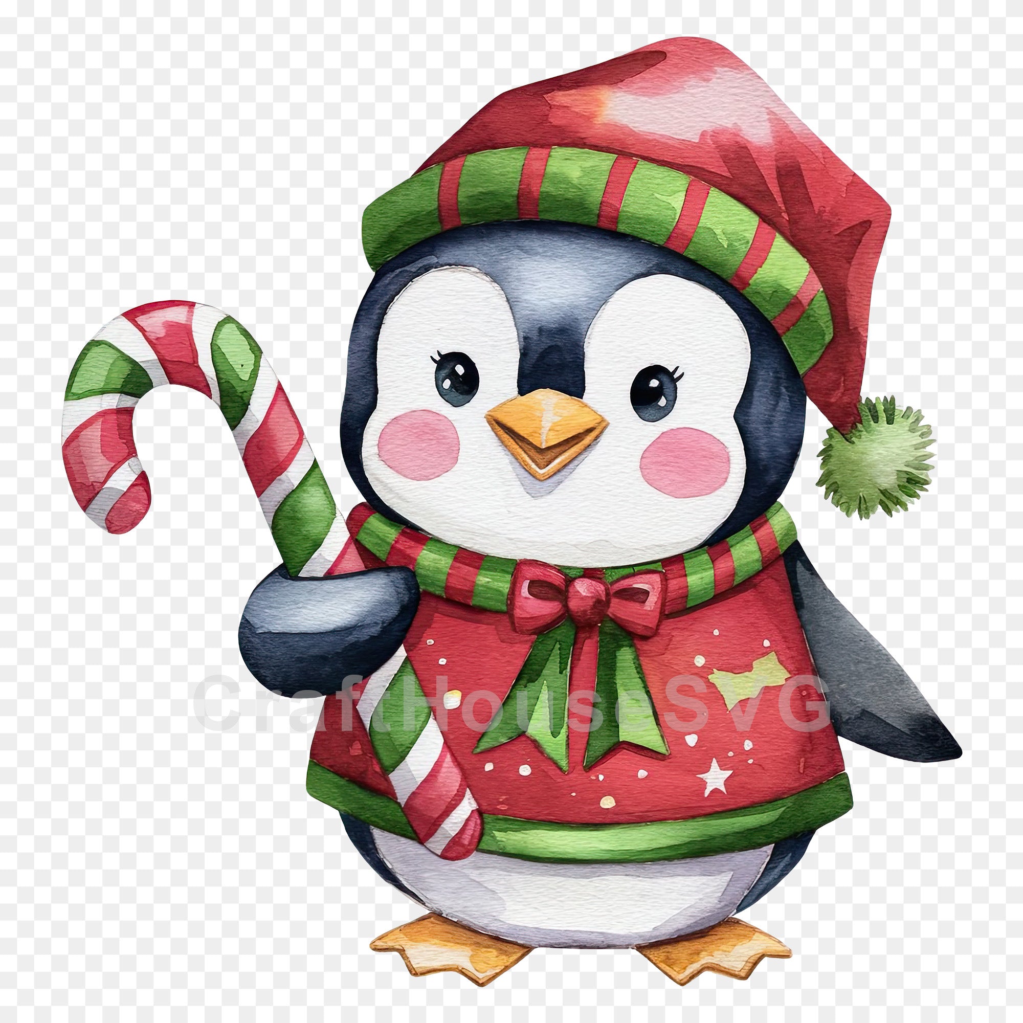 Christmas Penguin Clipart Sublimation Bundle