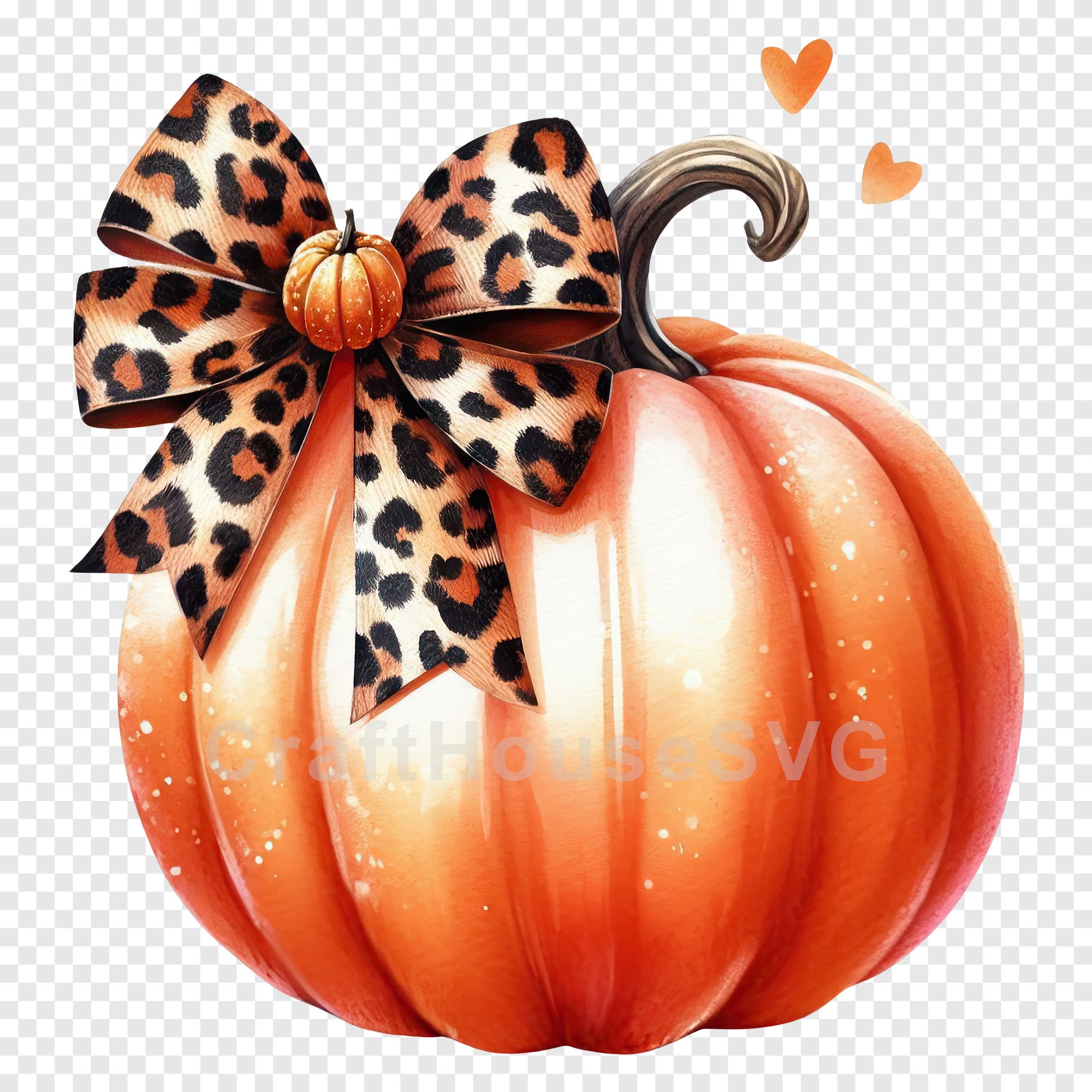 Watercolor Coquette Pumpkin PNG Clip Art Sublimation