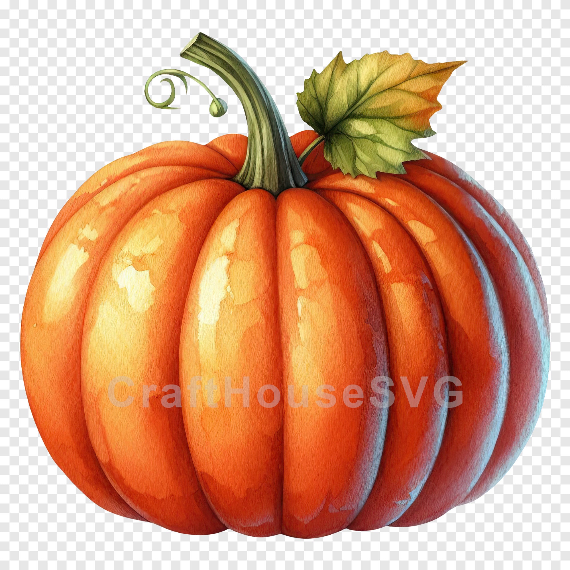 Watercolor Pumpkin PNG Clip Art Sublimation