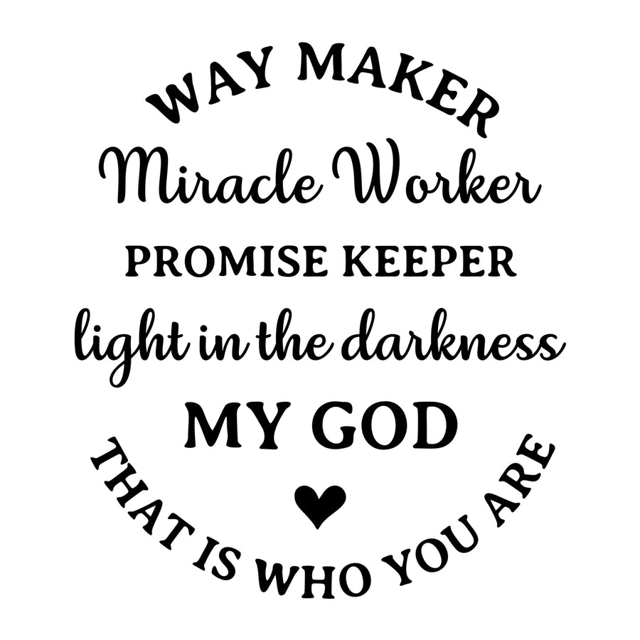Way Maker Miracle Worker SVG design for Cricut, Silhouette, laser cutting, vinyl, and craft projects.