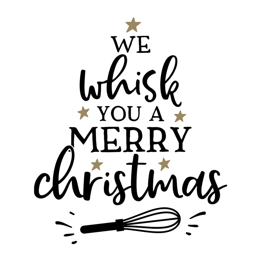 We Whisk You a Merry Christmas SVG for Cricut, Silhouette, laser cutting, vinyl, sublimation, Christmas shirts, signs, decals, mugs, and DIY craft projects.